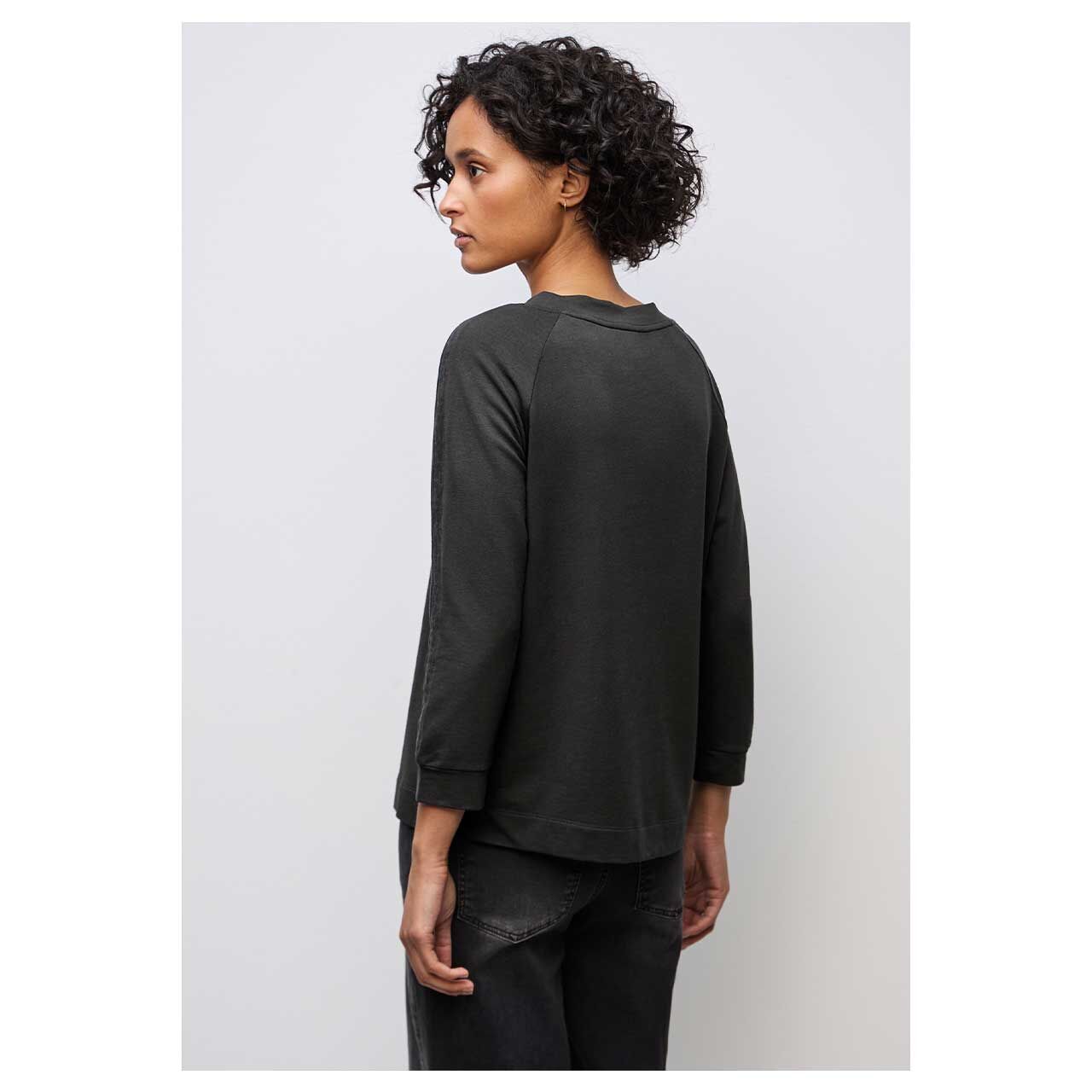 Damen 3/4 Arm Shirt Printed Galloon von Street One in Dunkelbraun mit Print, Rückansicht am Model