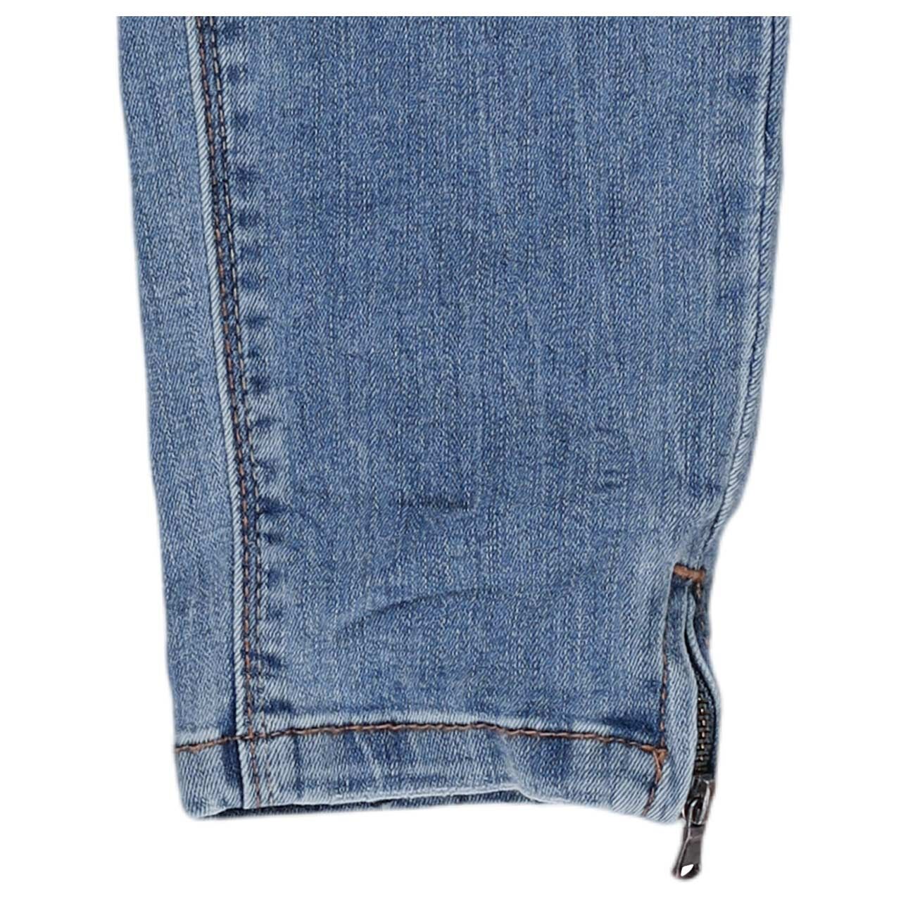 Damen Jeans Italy V 7/8 Stretch Denim von Buena Vista in Blau verwaschen, Detailansicht Saum