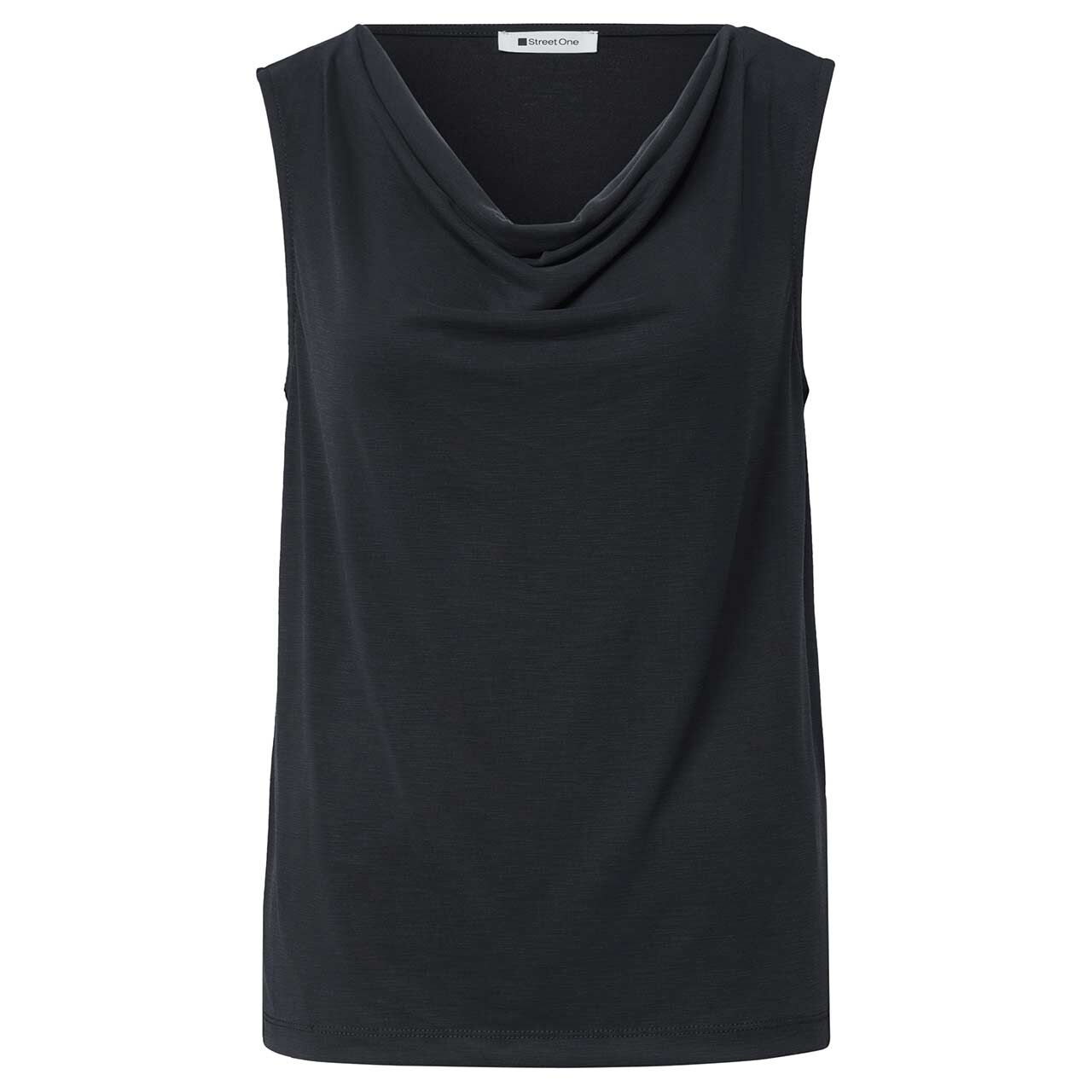 Street One Damen Top Silk Look Waterfall black