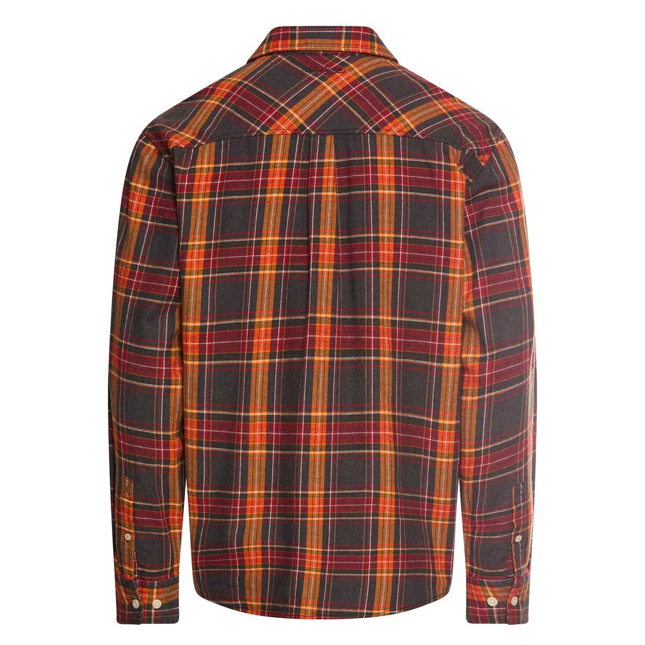 Herren Langarm Hemd von Camel active in der Farbe Orange kariert, Rückansicht