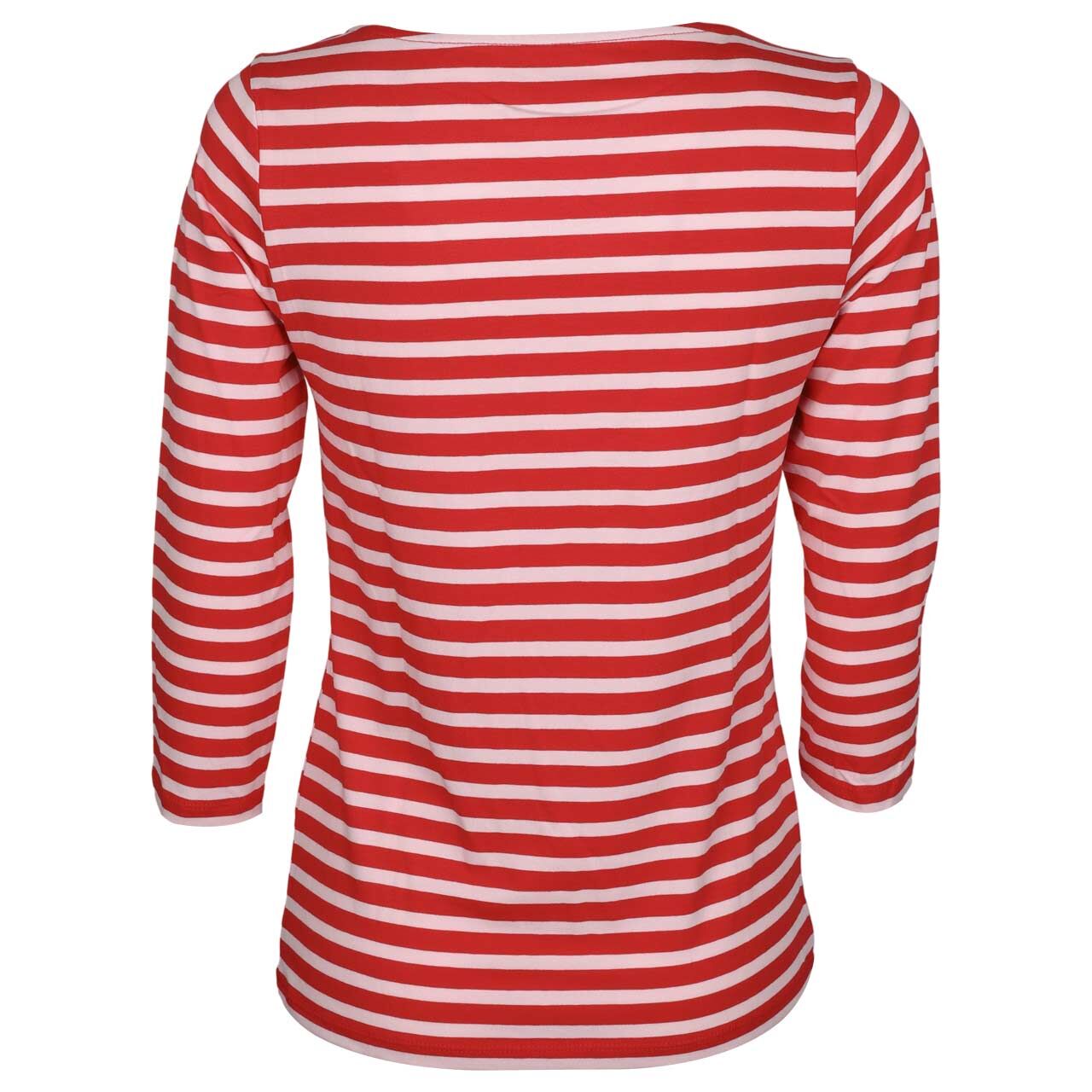Damen 3/4 Arm Shirt von Munich Freedom in Rot-Rosa gestreift, Rückansicht