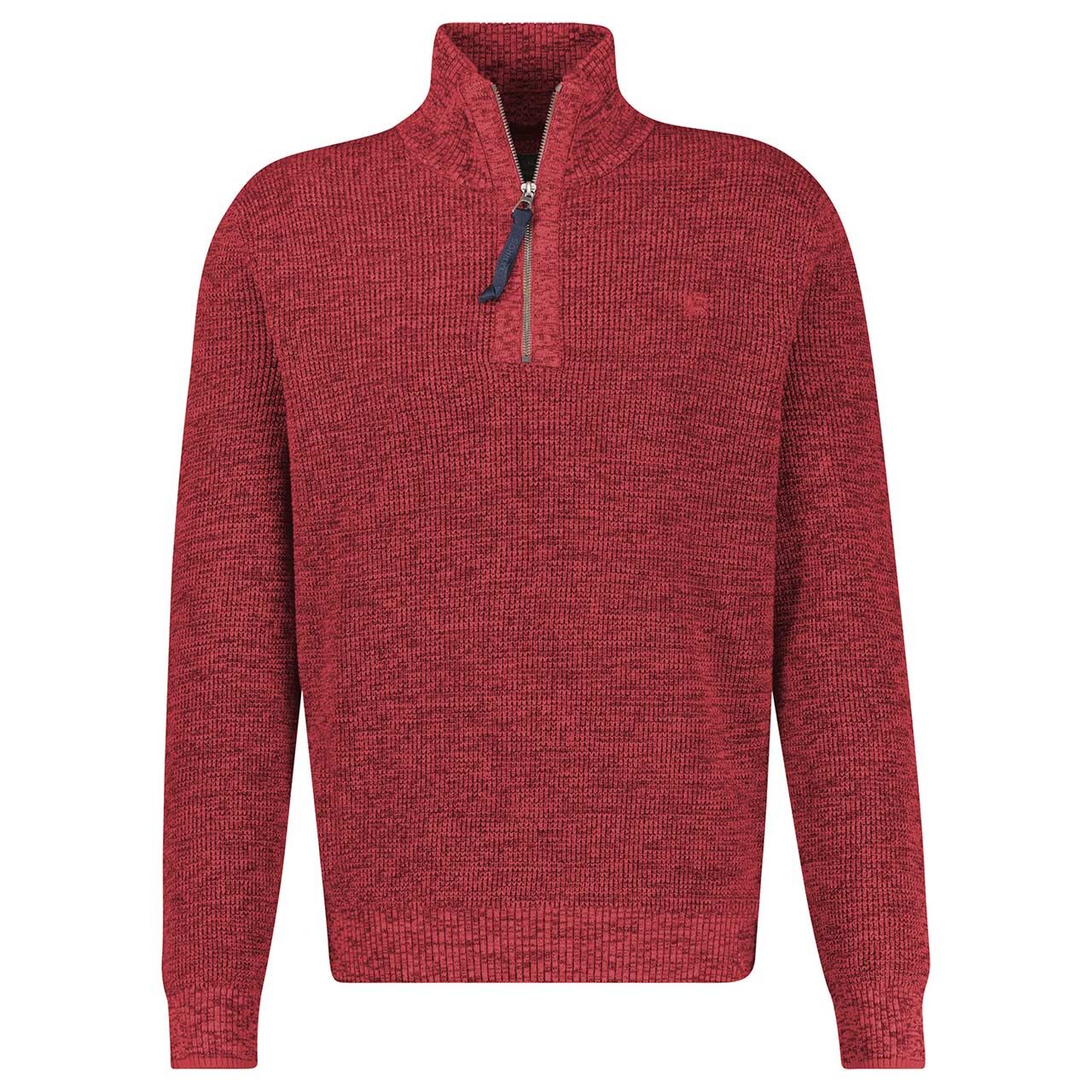 Lerros Herren Pullover Troyer twisted maple red