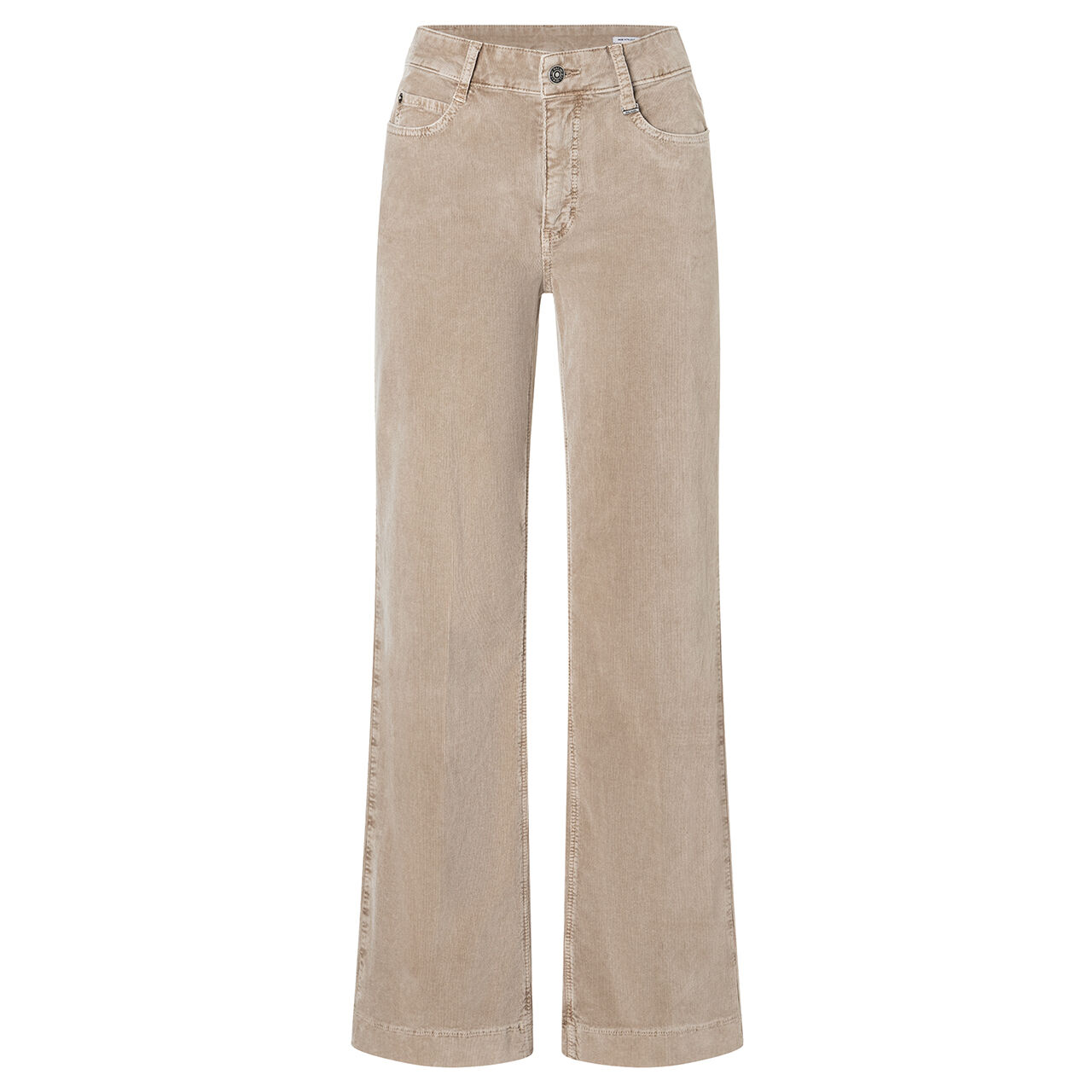 Stretch Damen Cordhose Wide von MAC in Beige, Vorderansicht