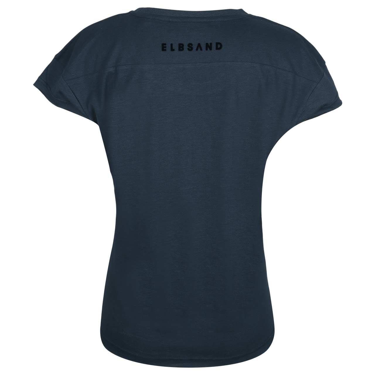 Damen T-Shirt Ragne von Elbsand in Dunkelblau mit Print, Rückansicht