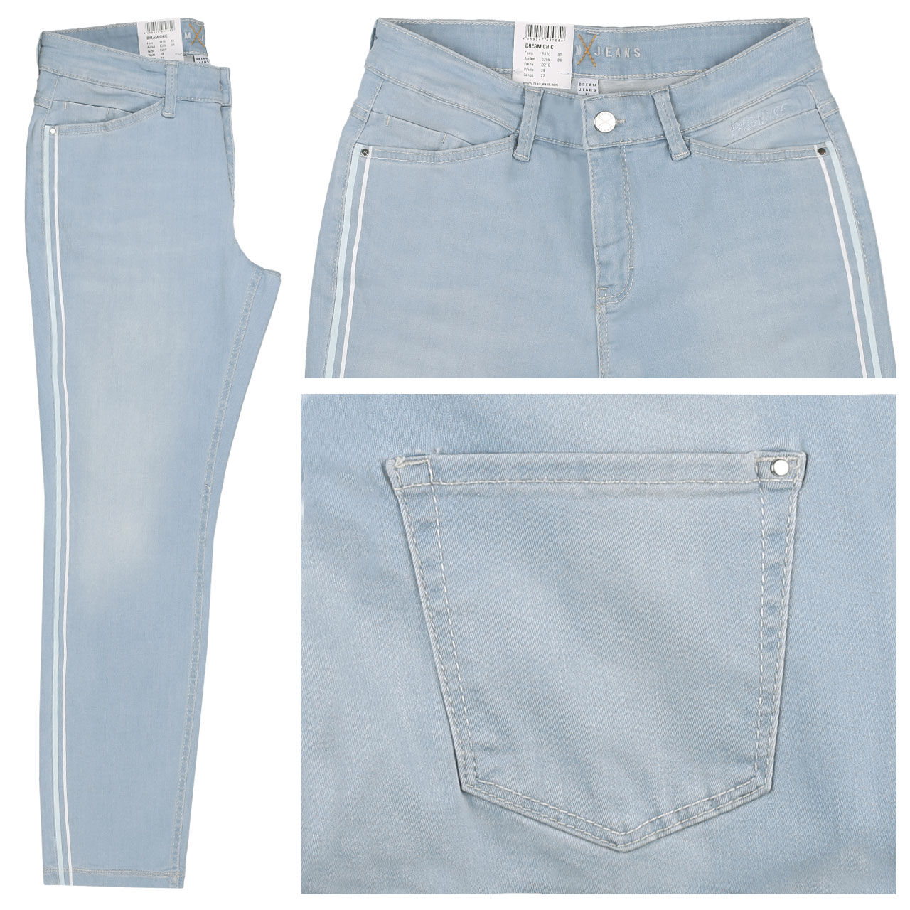 MAC Jeans Dream Chic 7/8 für Damen - Farbe: hellblau
