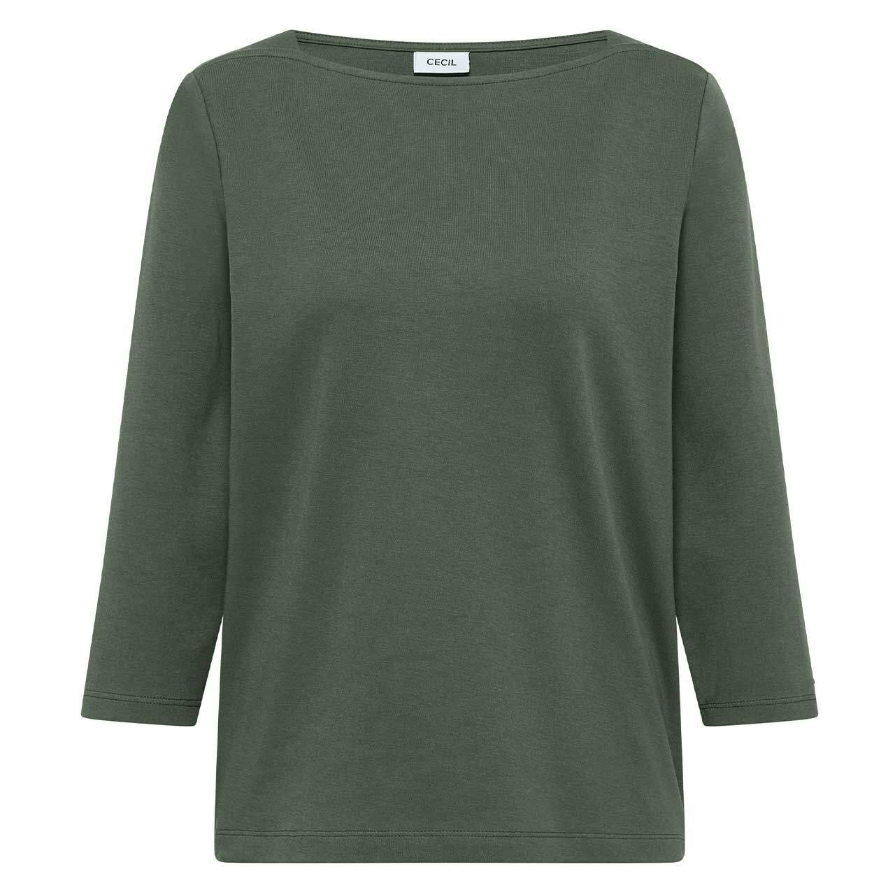 Cecil Damen 3/4 Arm Shirt Basic Boatneck dried olive green