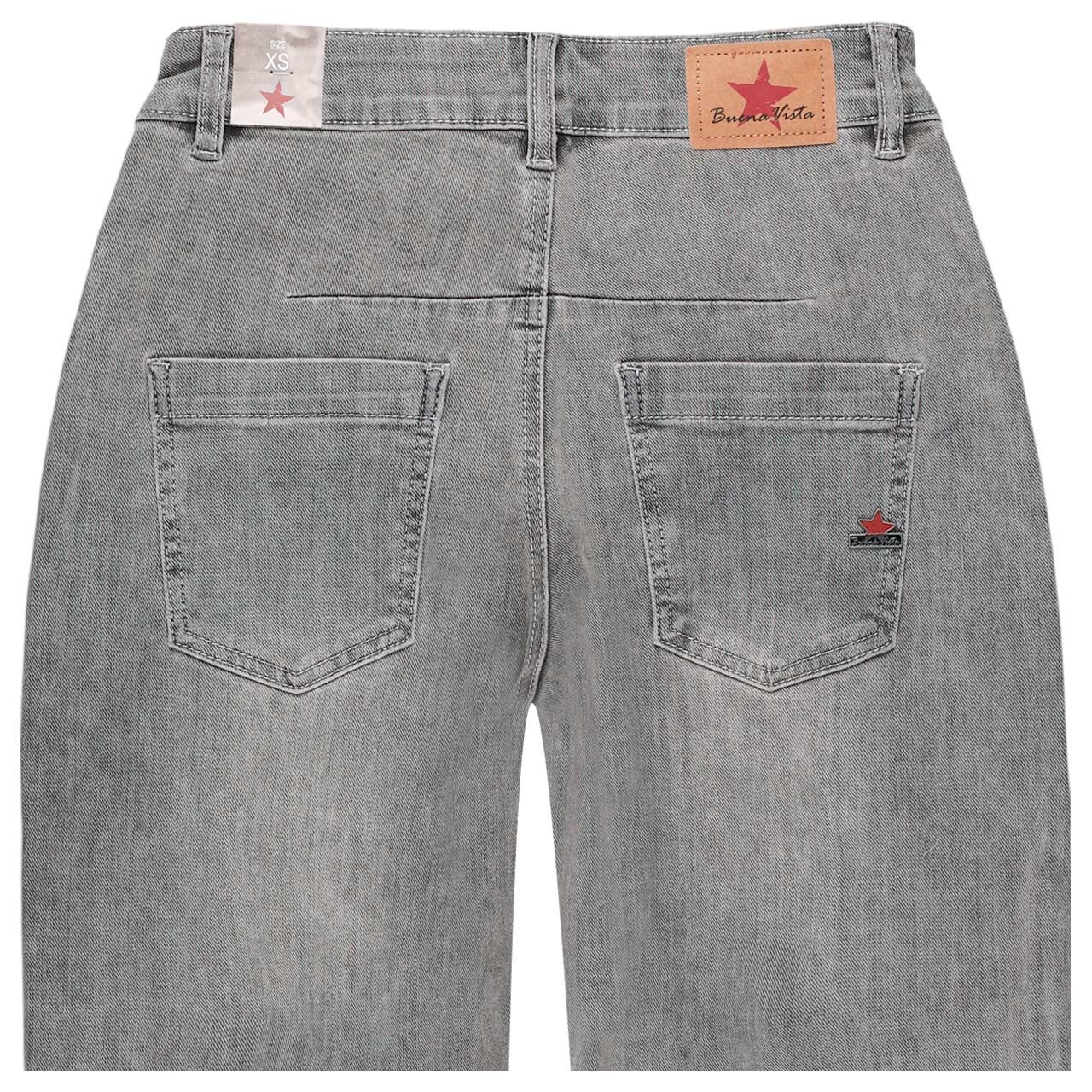 Damenjeans Barrel-F 7/8 Stretch Denim von Buena Vista in Hellgrau, detaillierte Rückansicht