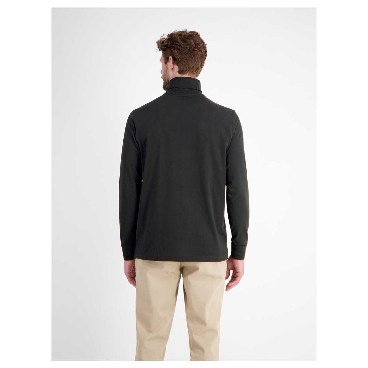 Herren Rollkragen Langarm Shirt von Lerros in Schwarz, Rückansicht am Model