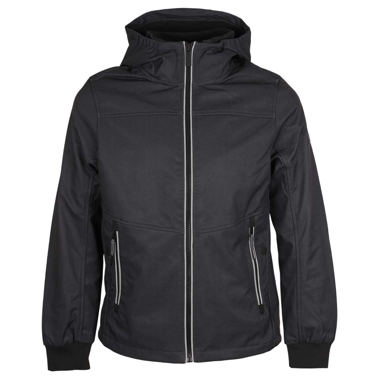 Tom Tailor Herren Softshell Jacke black grey twill line design