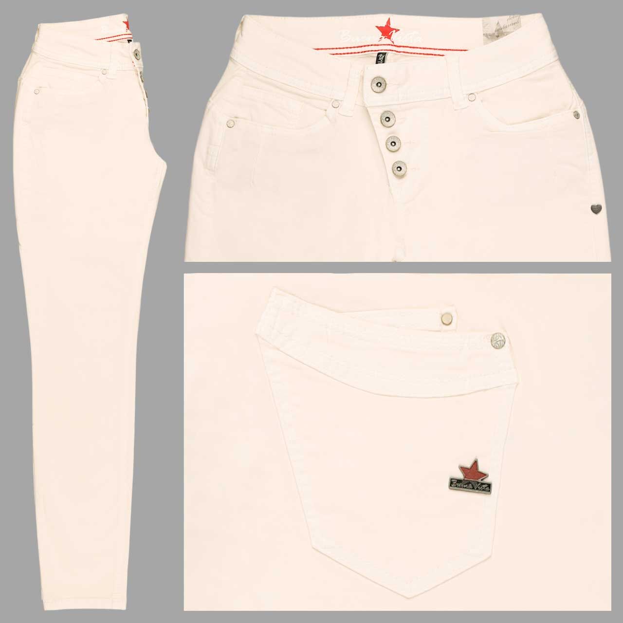 Buena Vista Malibu Cropped Summer Stretch Twill Ankle Baumwollhose ecru