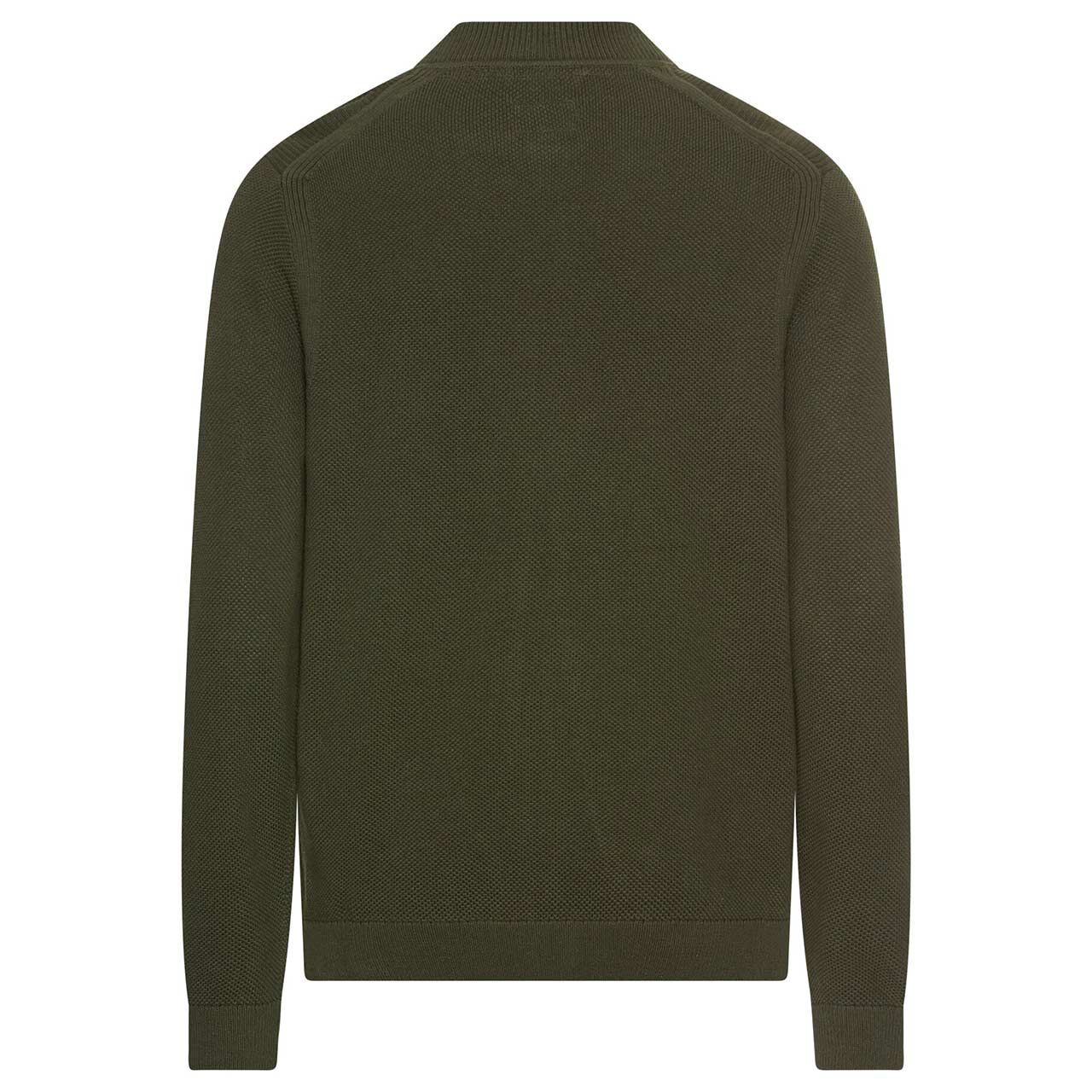 Herren Strickjacke von Camel active in der Farbe Dunkelgrün meliert, Rückansicht