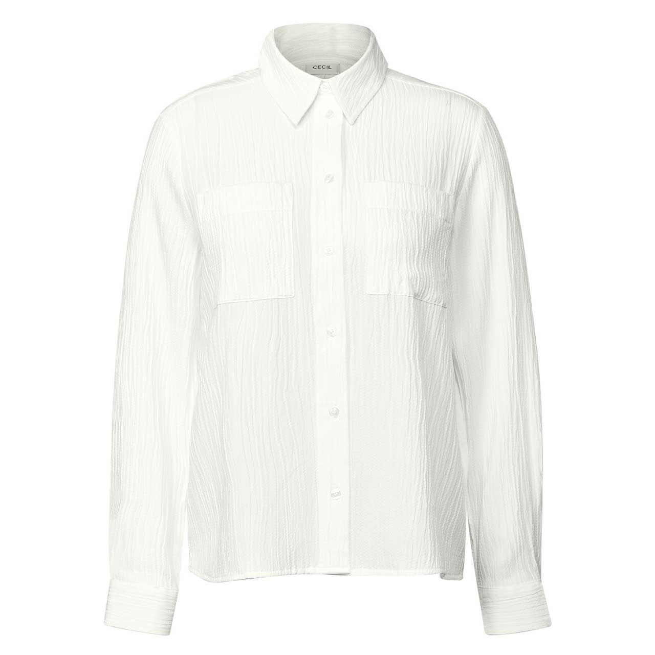 Cecil Damen Langarm Bluse Structured vanilla white