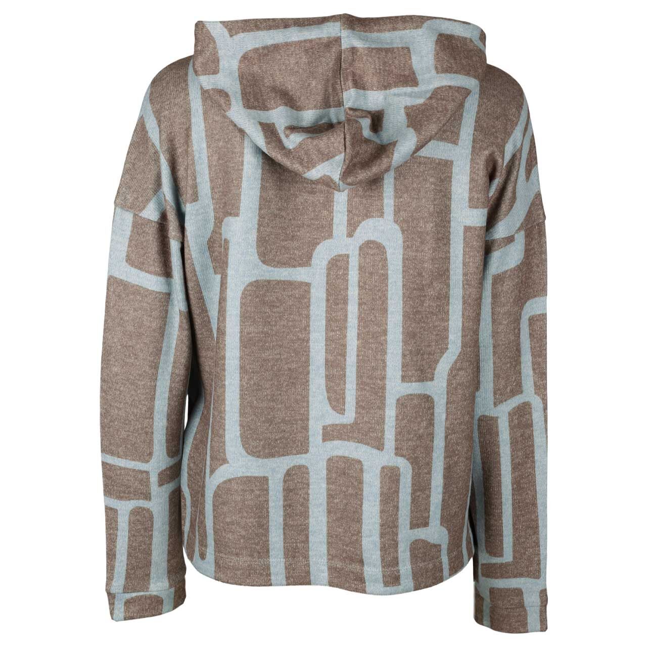 Damen Hoodie Sweatshirt Cosy Printed von Street One in Hellblau mit Print, Rückansicht am Model