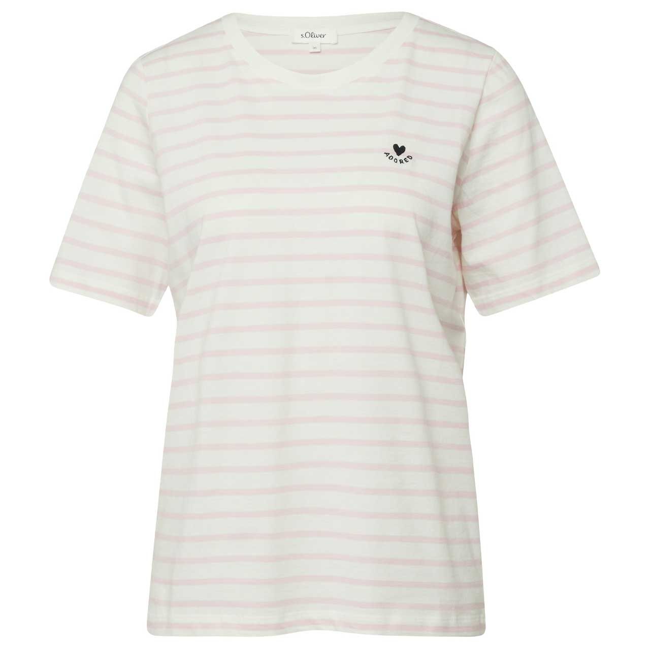 s.Oliver Damen T-Shirt light blossom pink stripe