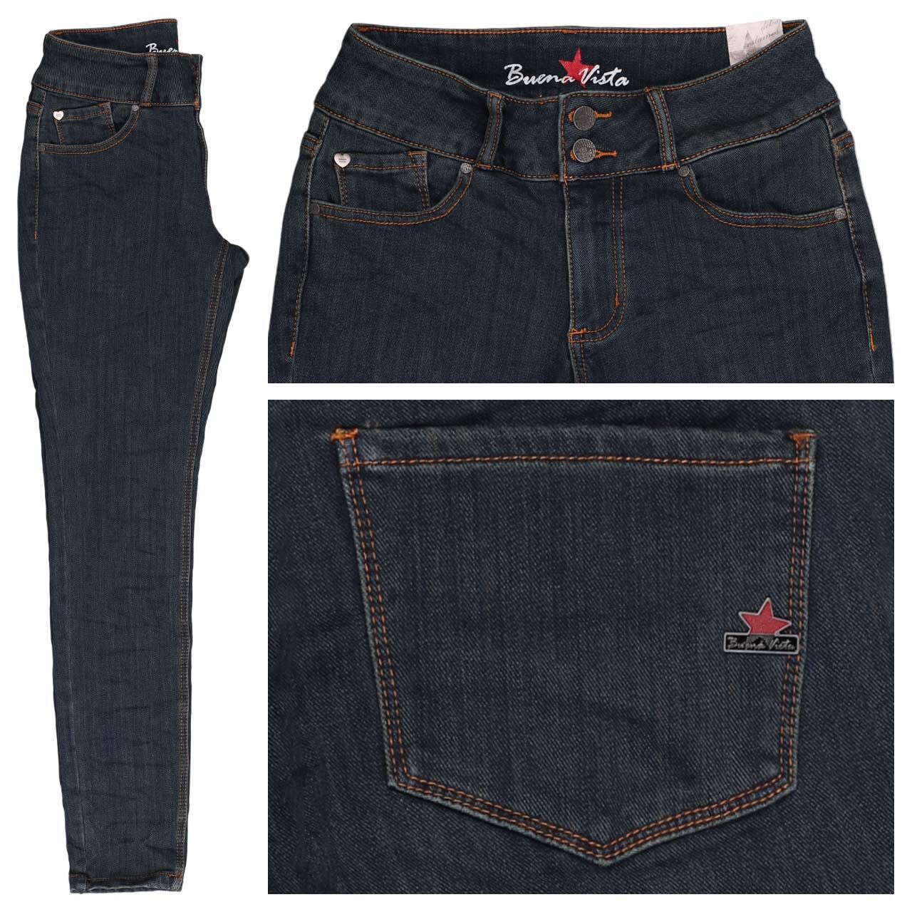 Buena Vista Tummyless Cropped Stretch Soft Warming Ankle Jeans tint stone thermo denim