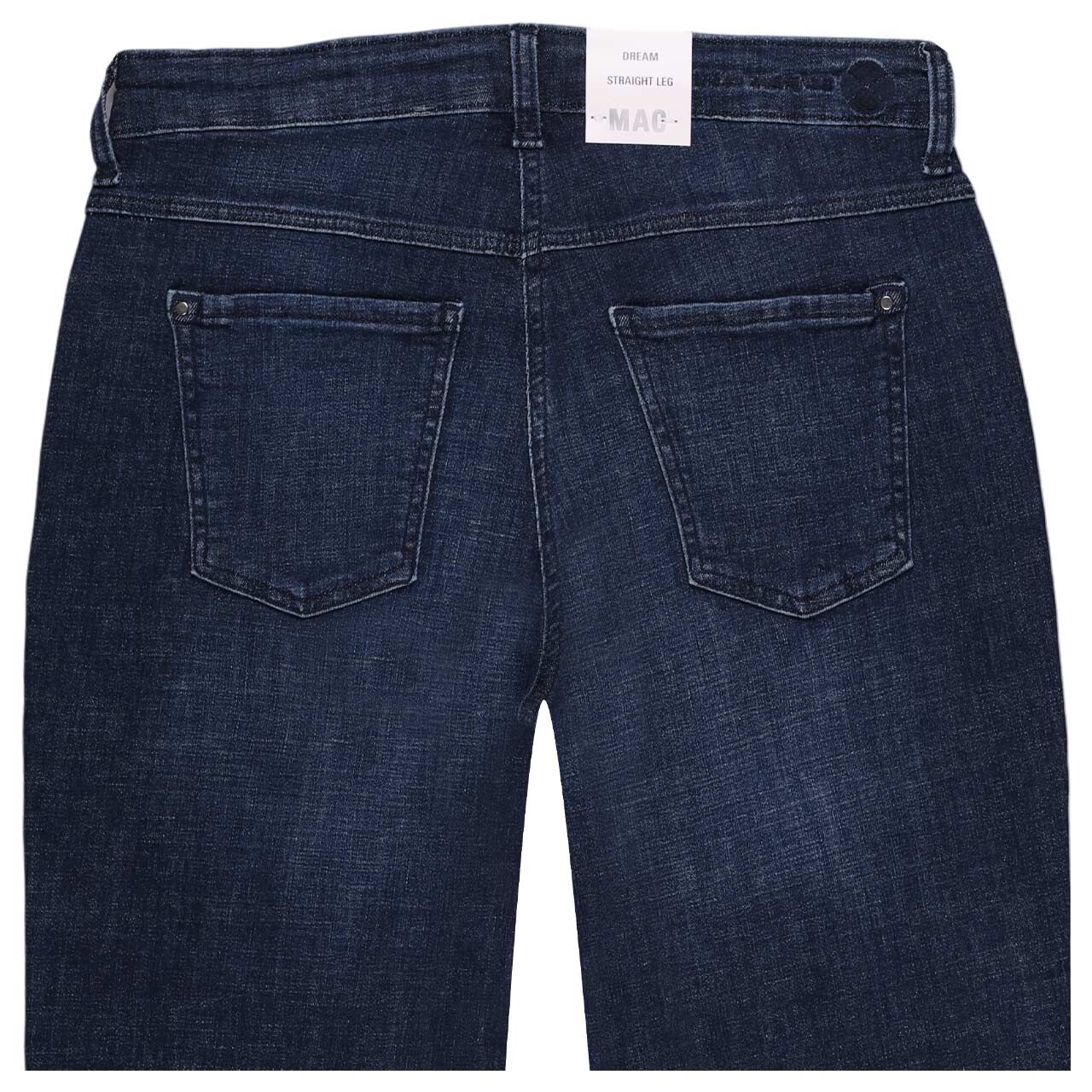 Damenjeans Dream von MAC in Dunkelblau angewaschen, detaillierte Rückansicht