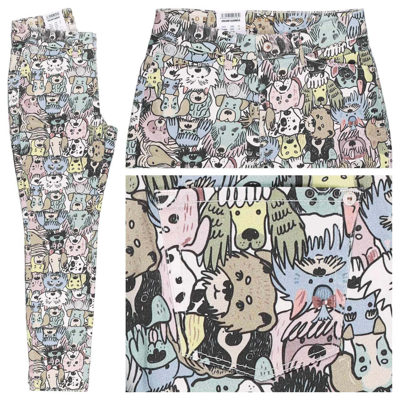 MAC Dream Summer 7/8 Baumwollhose colored dog print wonderlight