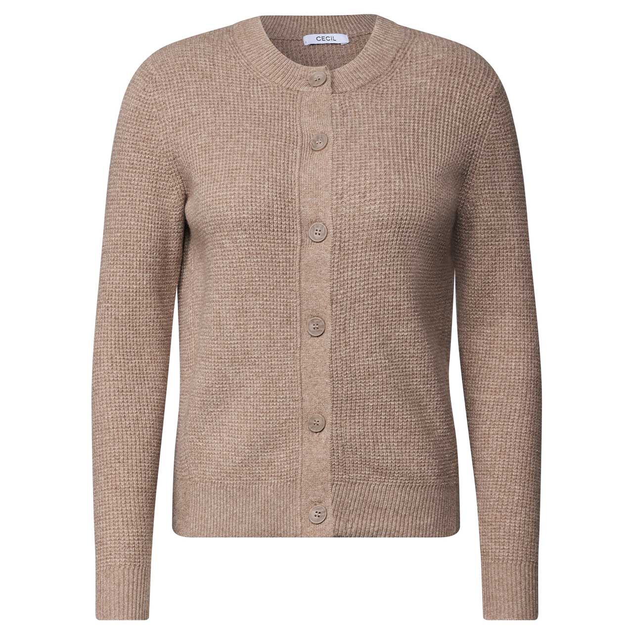 Cecil Damen Strickjacke Structured Cosy Cardigan creamy mocha melange