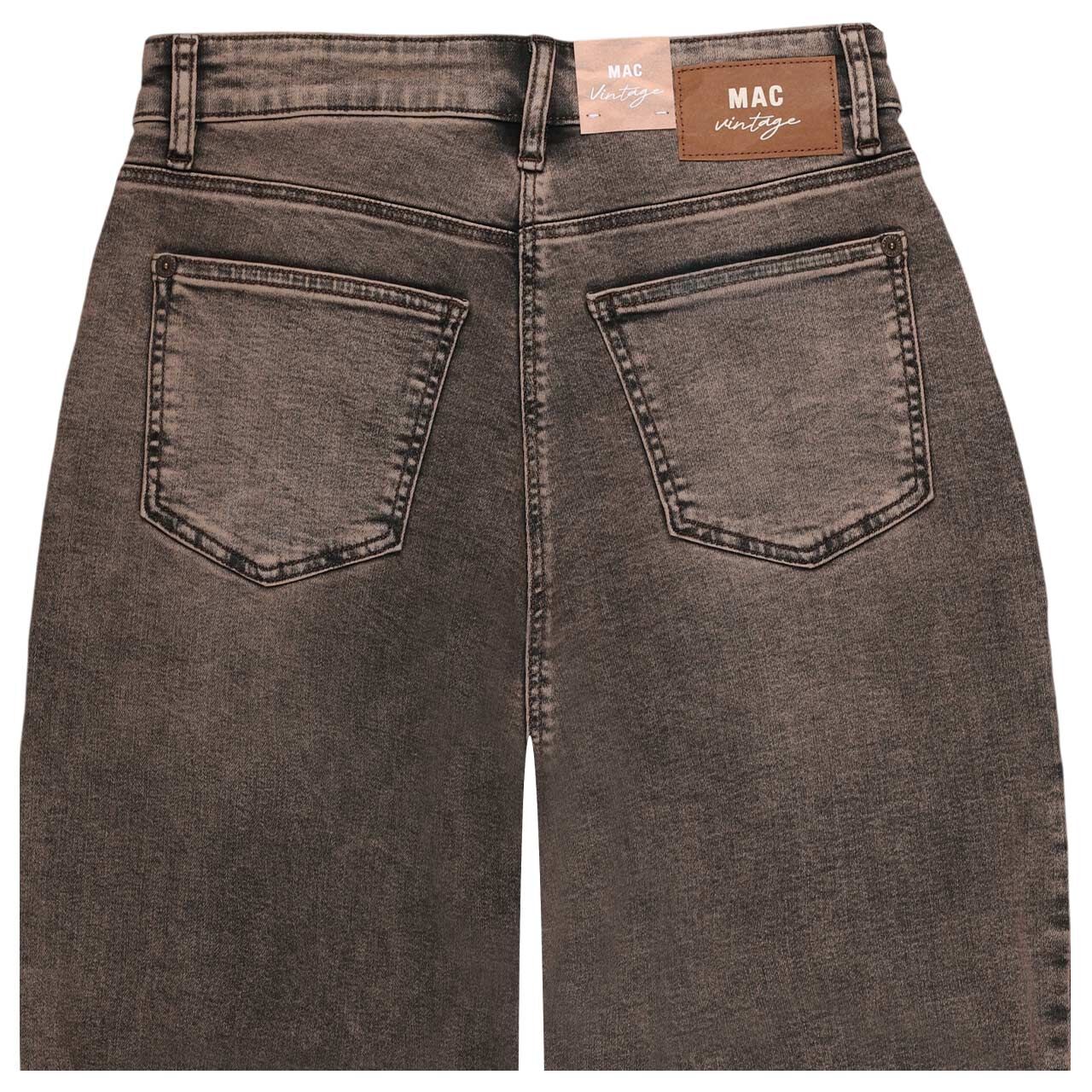 Stretch Damen Jeans Dakota von MAC in Braun verwaschen, detaillierte Rückansicht
