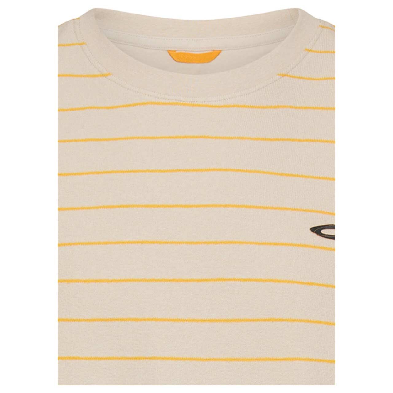 Camel active Herren T-Shirt in Gelb gestreift, Detailansicht vorne