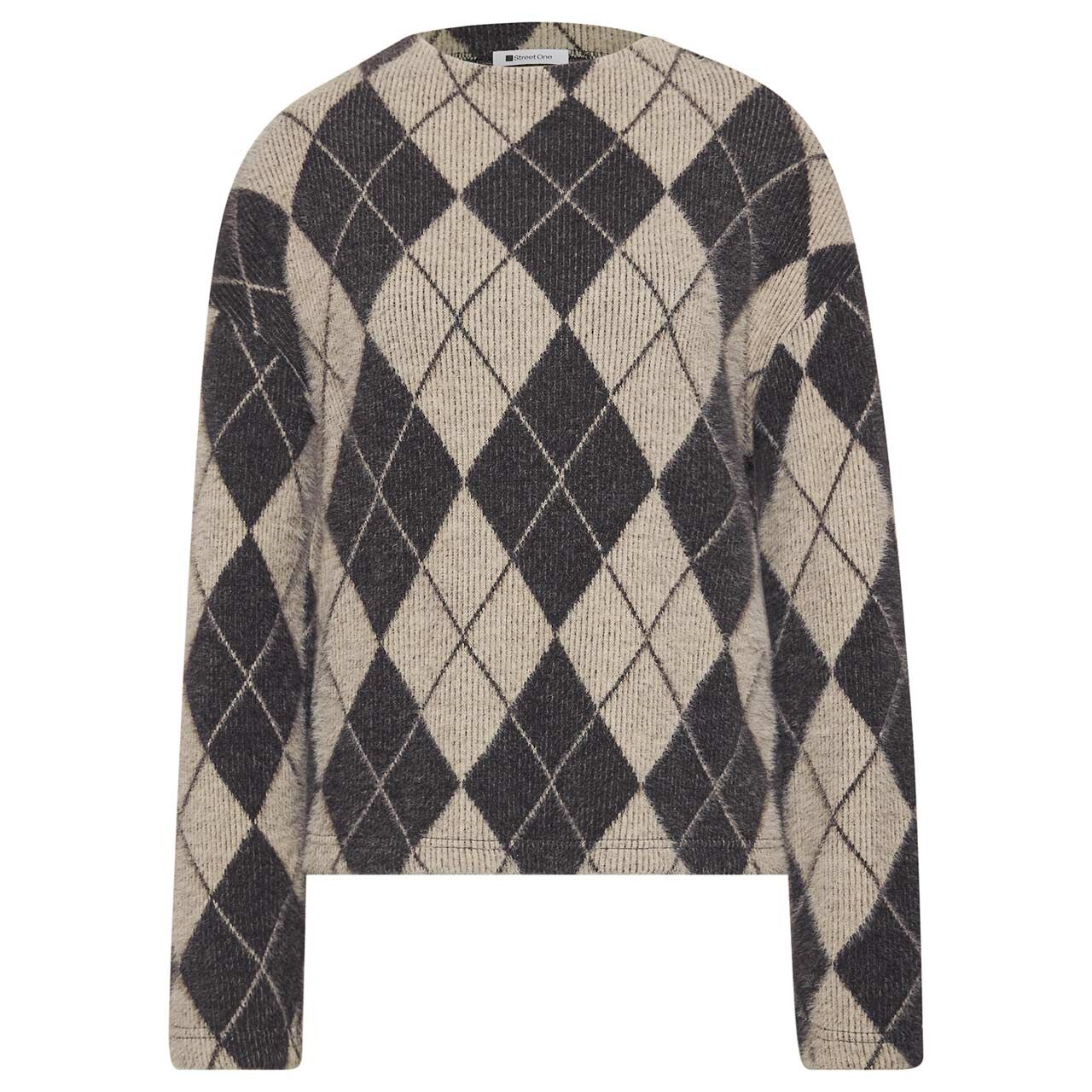Street One Damen Pullover Fluffy Dessin Turtle Neck clay sand