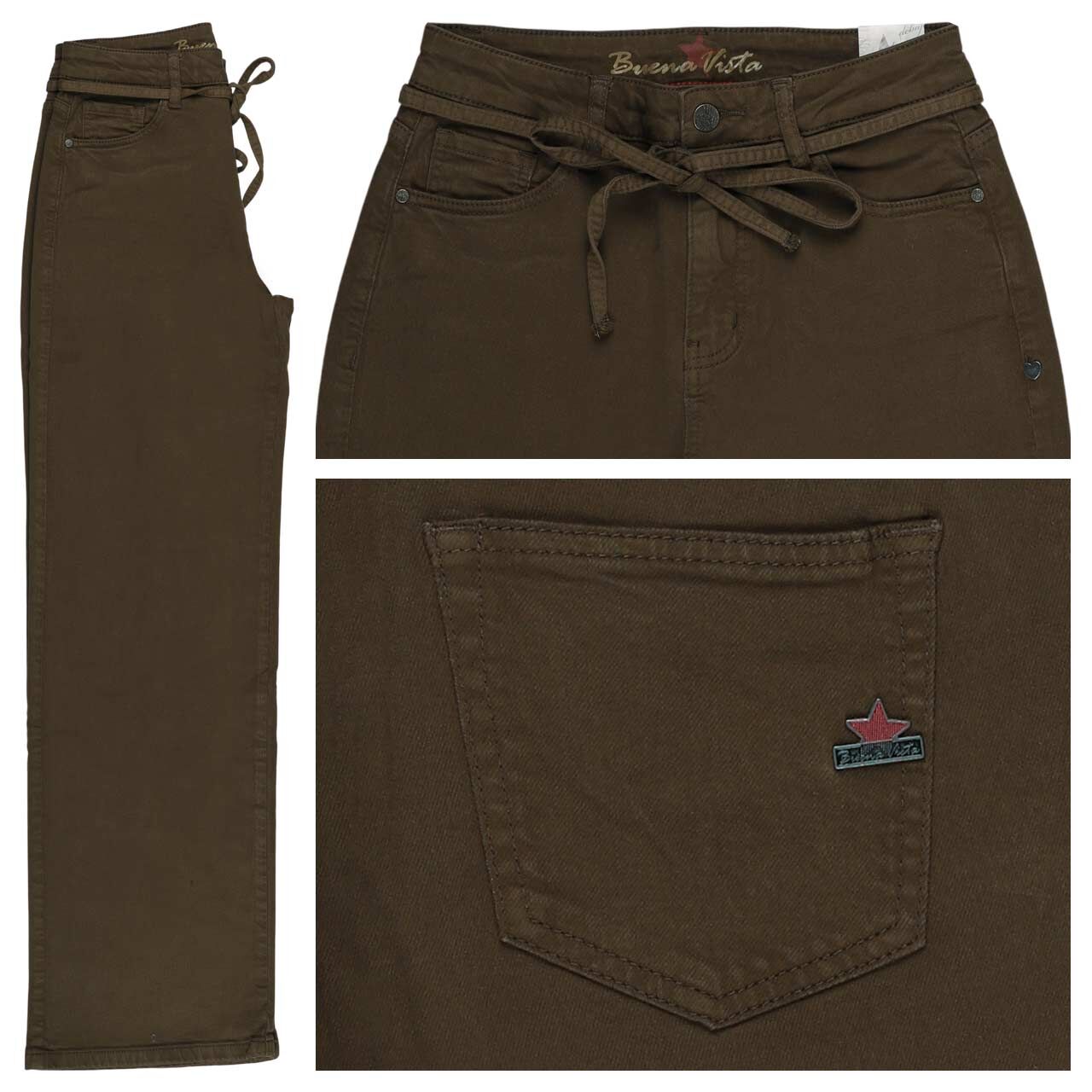 Buena Vista Wide Leg-L Stretch Cotton Jeans olive green