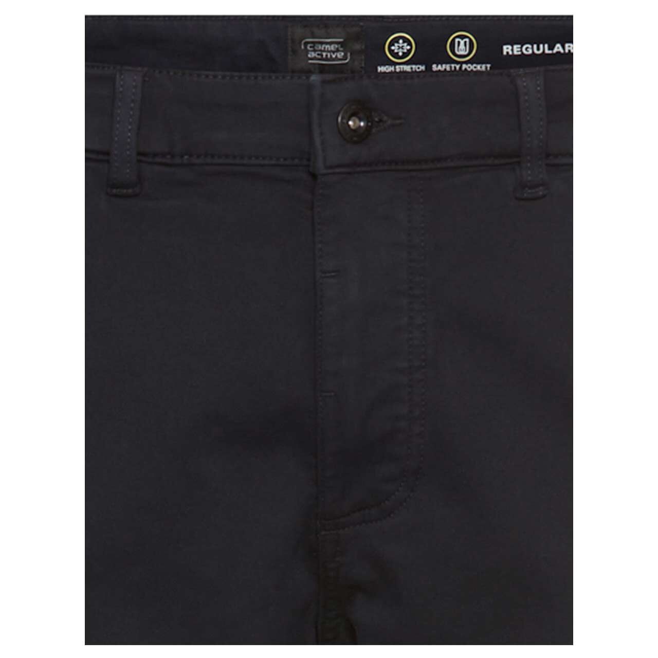 Herren Chino Baumwollhose Houston fleXXX von Camel active in Dunkelblau, detaillierte Vorderansicht