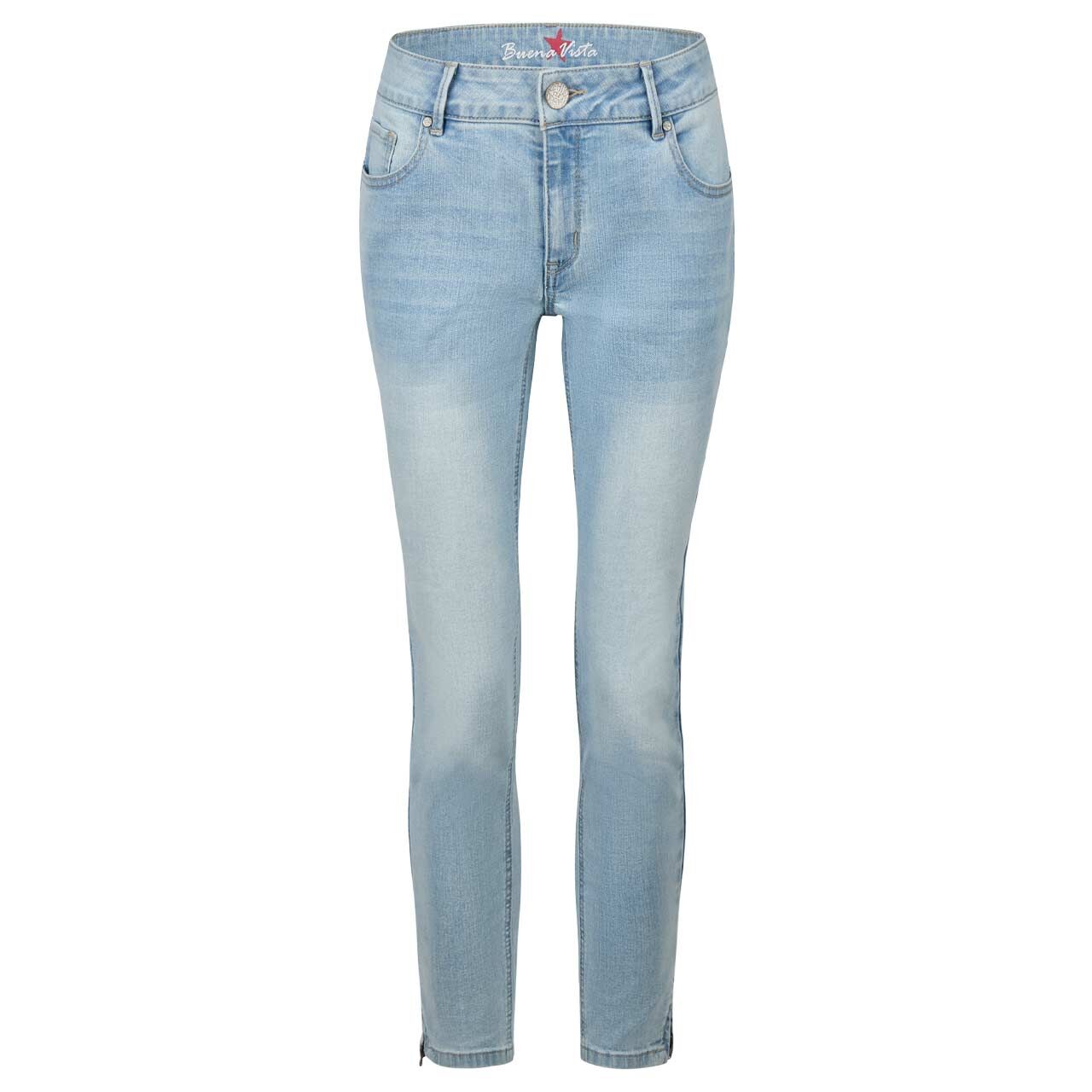 Damenjeans Italy V 7/8 Stretch Denim von Buena Vista in Hellblau verwaschen, Rückansicht
