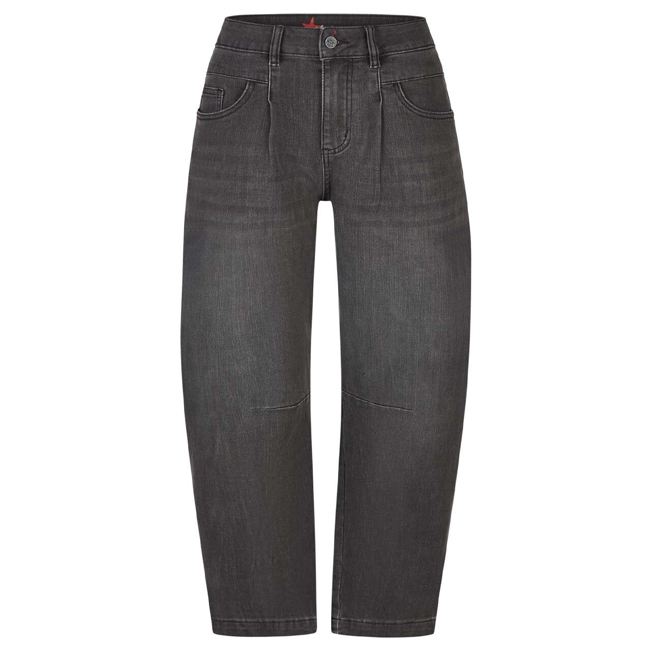 Damenjeans Barrel-F 7/8 Stretch Denim von Buena Vista in Schwarz verwaschen, Vorderansicht