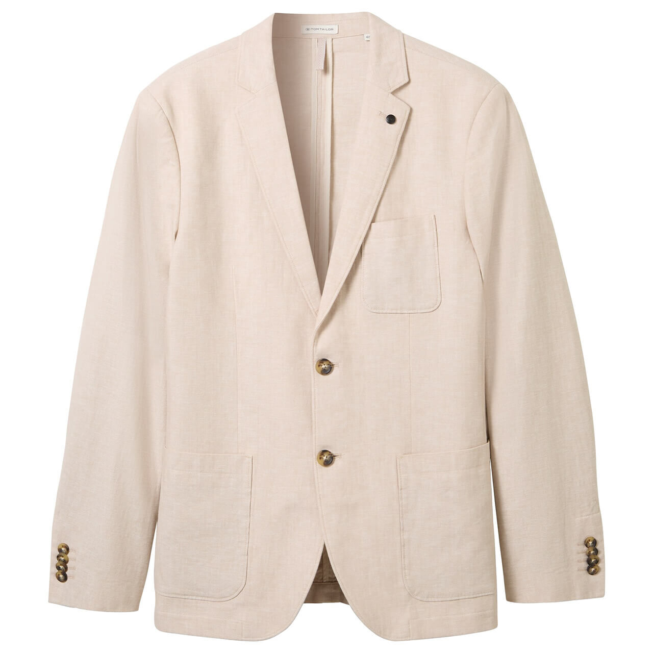 Tom Tailor Herren Leinen Sakko camel beige herringbone Tom Tailor Herren Leinen Sakko camel beige herringbone