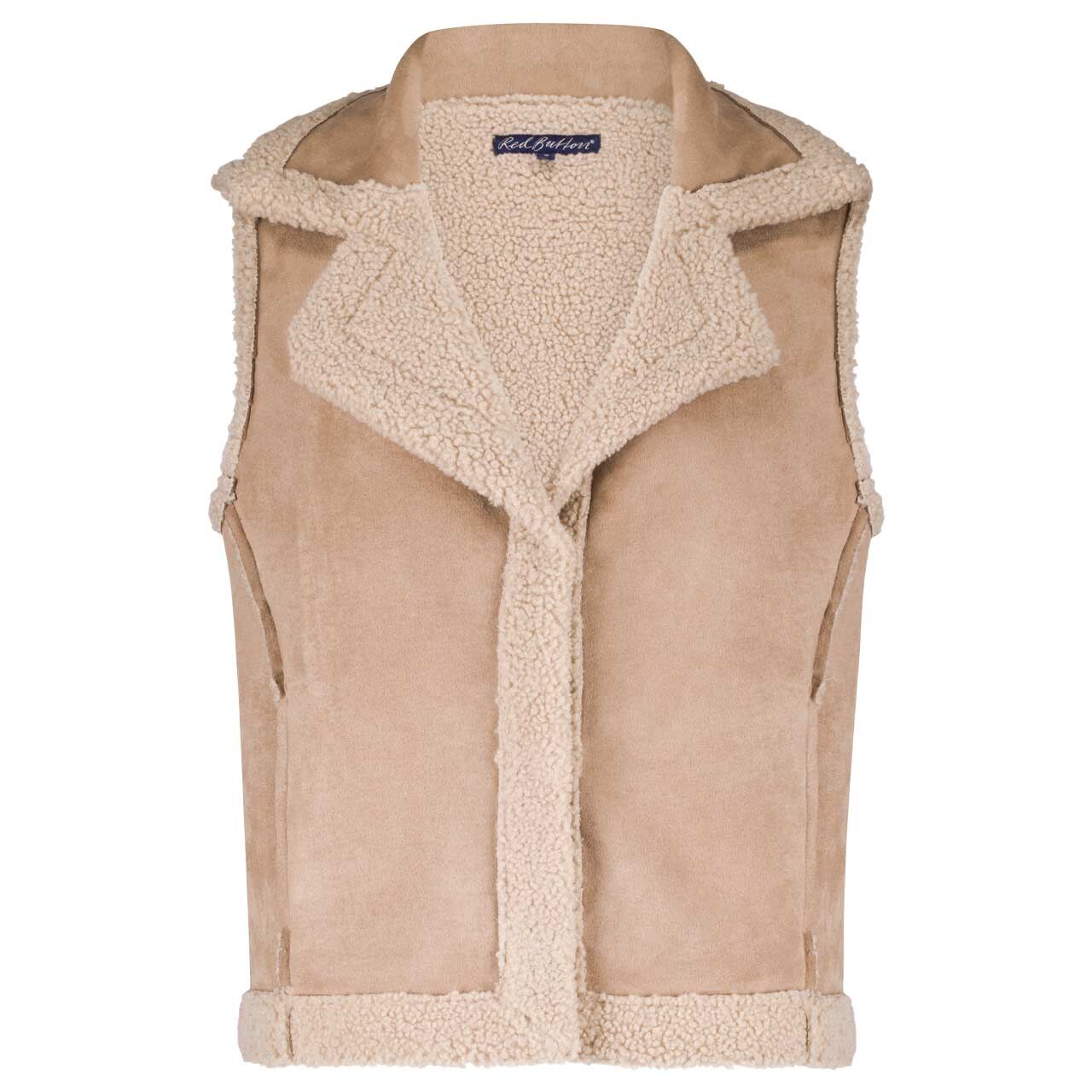 Red Button Damen Weste Teddy Waistcoat almond