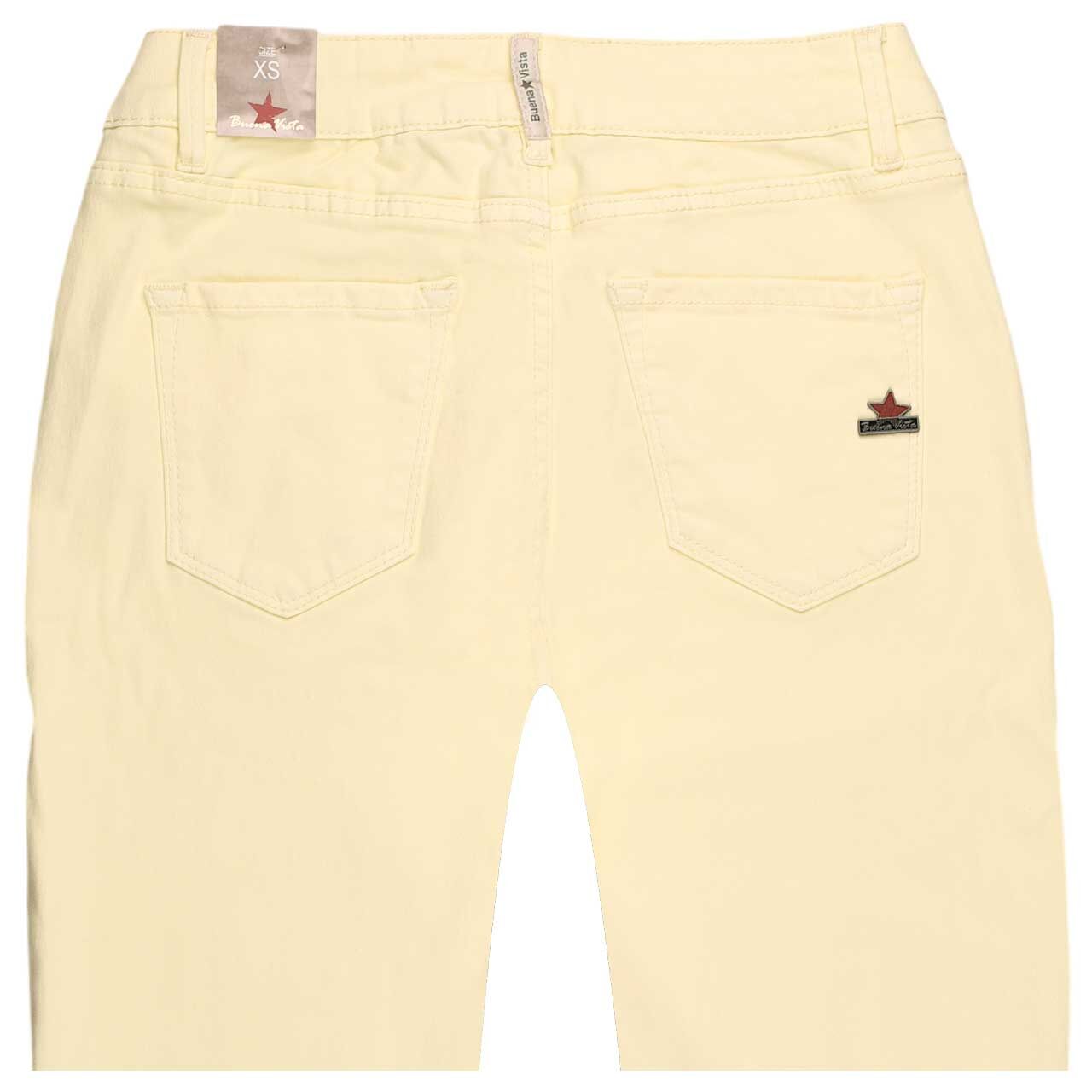 Damen Baumwollhose Italy V 7/8 Stretch Twill von Buena Vista in Gelb, Rückansicht