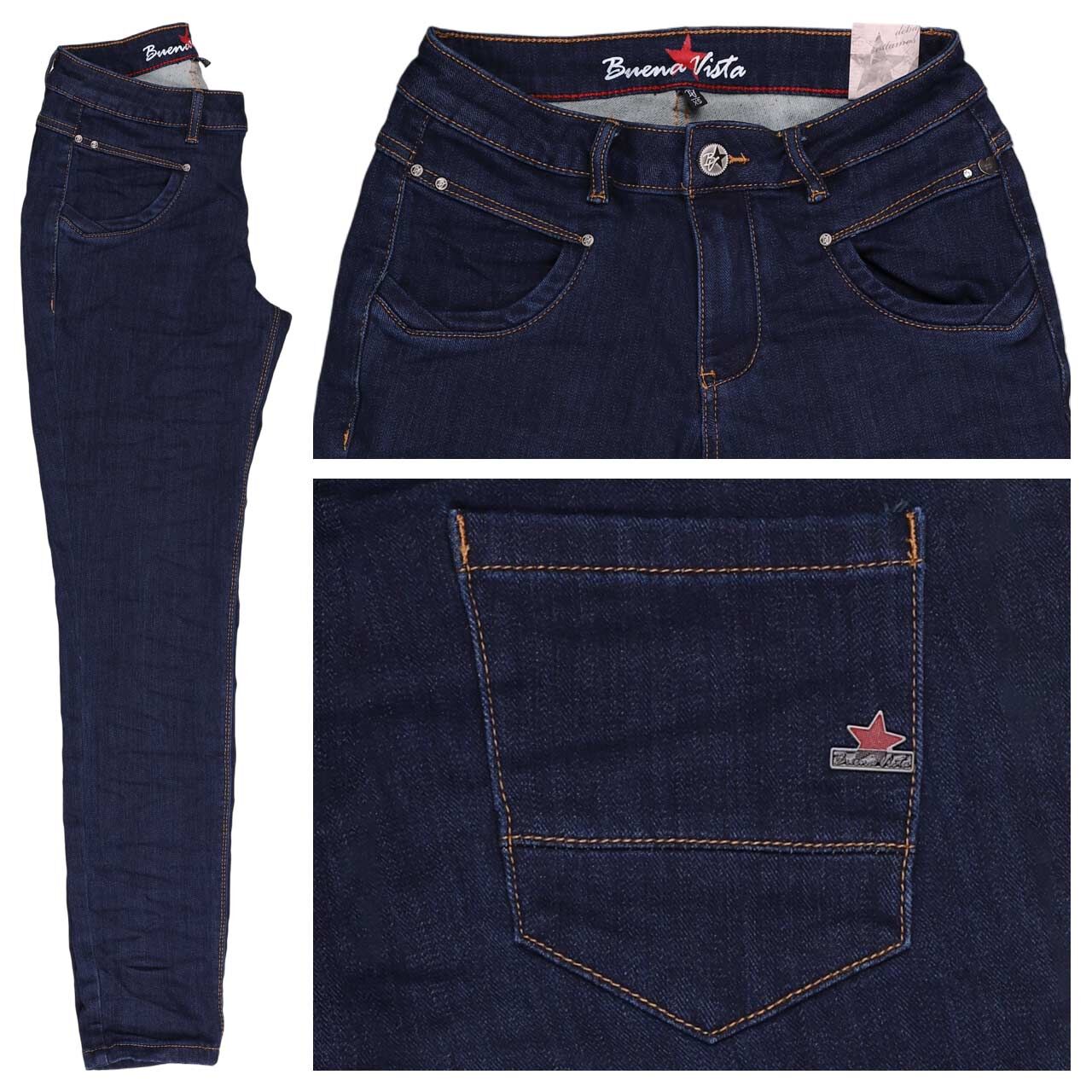 Buena Vista Anna C Cropped Stretch Soft Warming Ankle Jeans dark stone thermo denim