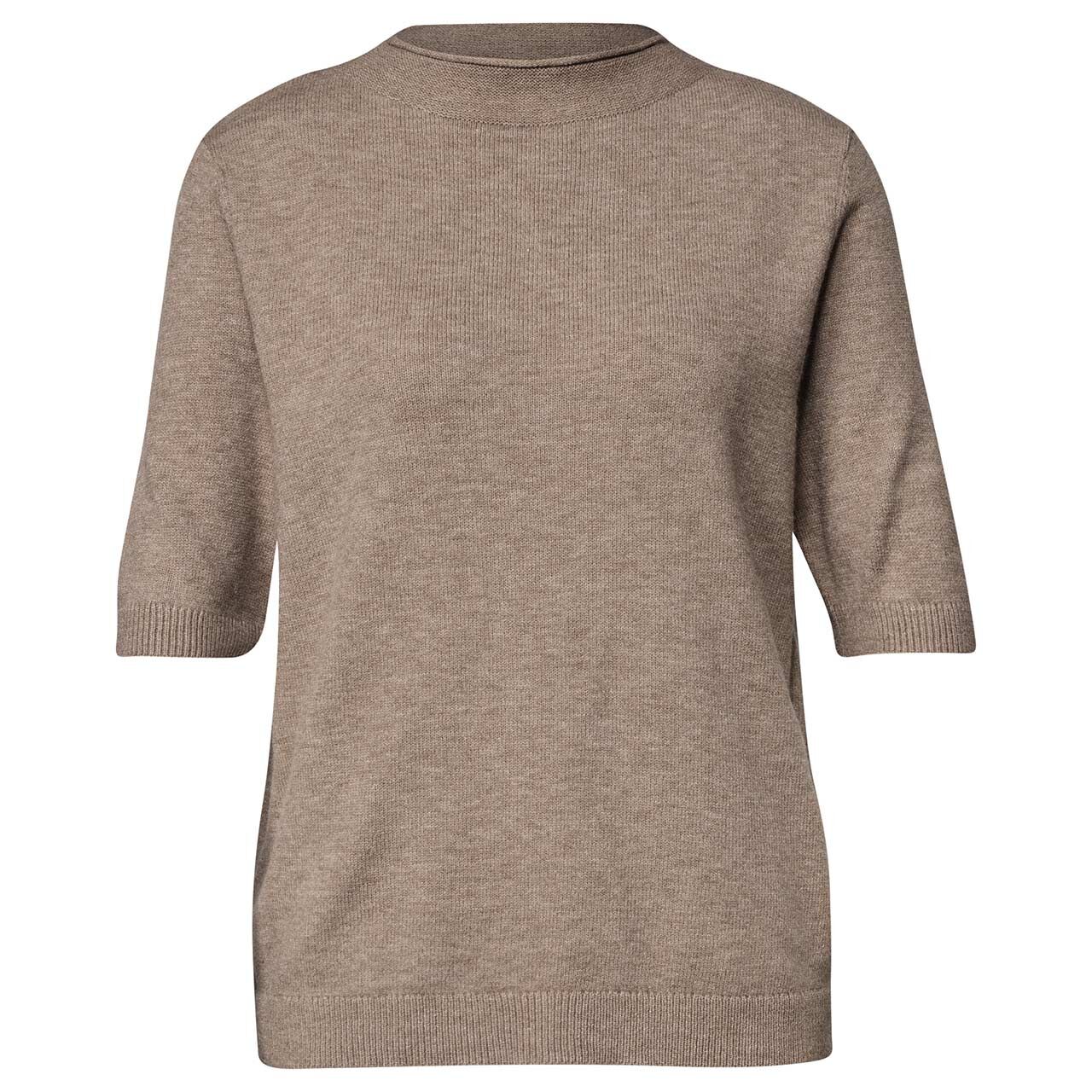 Street One Damen Kurzarm Pullover sanded amber melange
