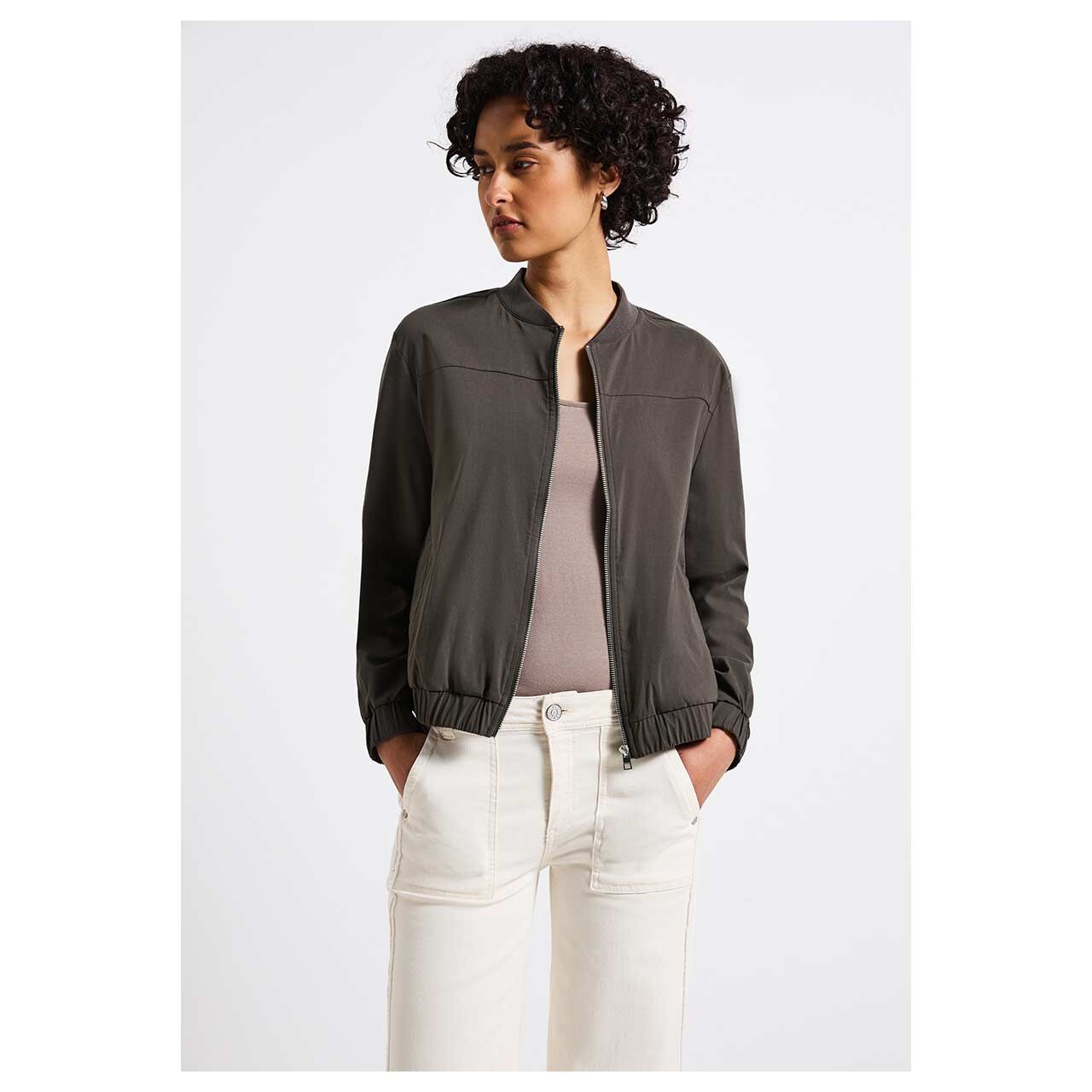 Street One Damen Jacke Blouson Solid nomad brown