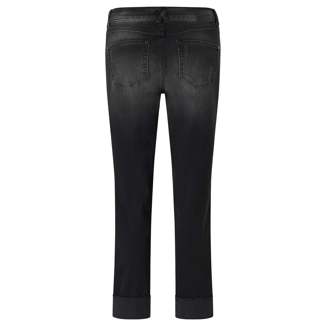 Damen Ankle Jeans Darleen Crop TU Fringe von Angels in Dunkelgrau angewaschen mit Destroyed-Effekten, Rückansicht