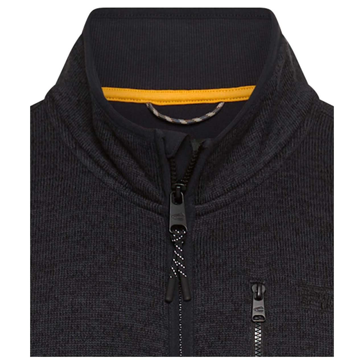 Herren Fleecejacke von Camel active in Dunkelblau meliert, detaillierte Vorderansicht