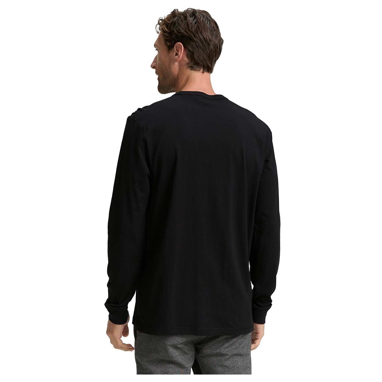 Herren Langarm Shirt von Tom Tailor in Schwarz, Rückansicht am Model