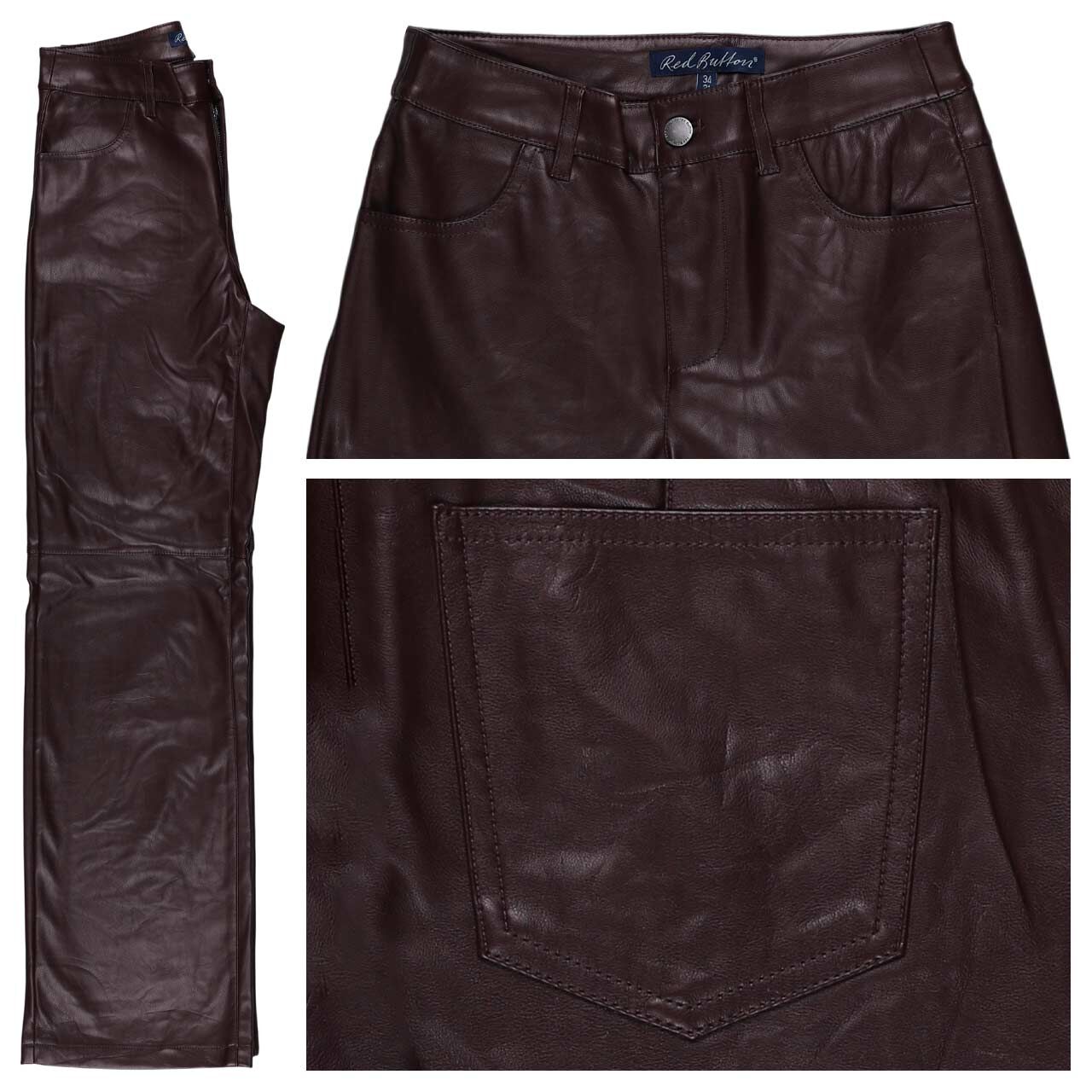 Red Button Colette Hose burgundy faux leather