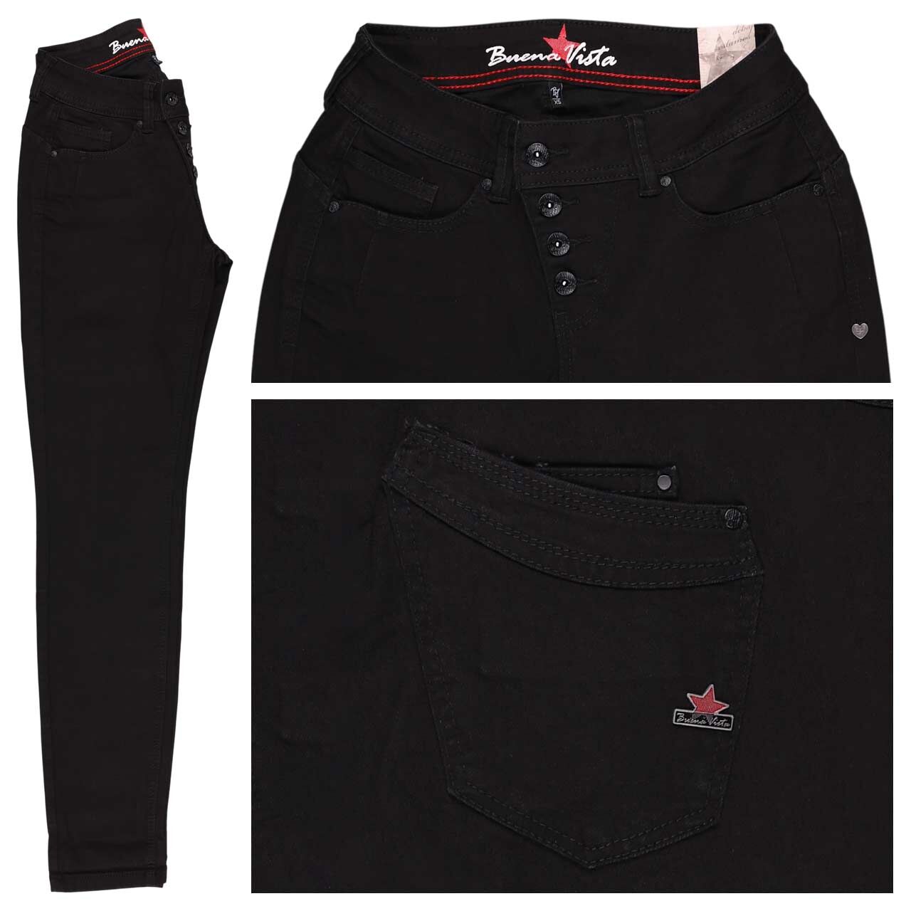 Buena Vista Malibu Stretch Denim Jeans pure black