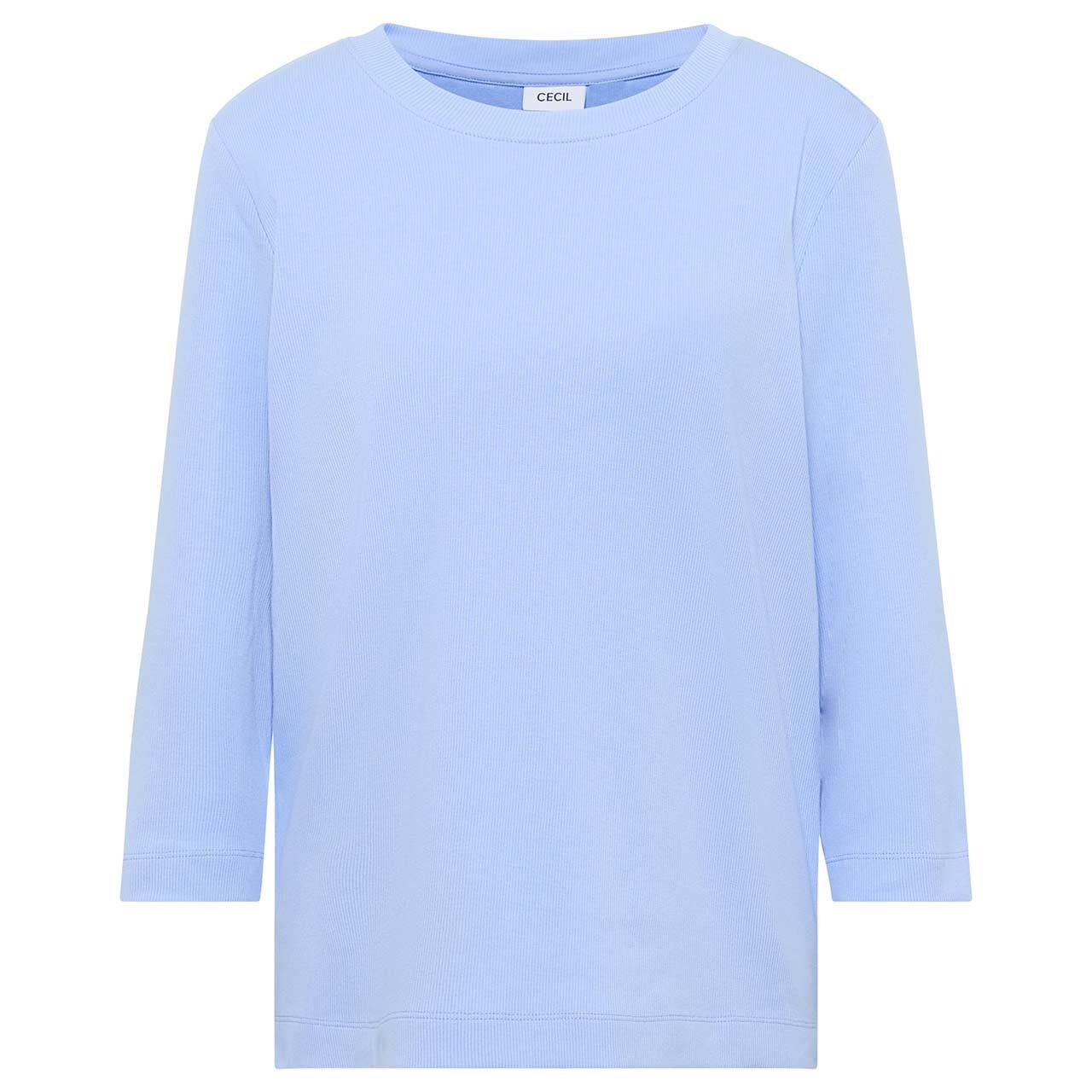 Cecil Damen 3/4 Arm Shirt Solid Rib sporty light blue