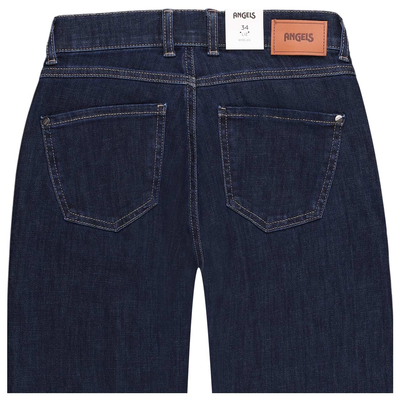 Stretch Damenjeans Liz von Angels in Blau, detaillierte Rückansicht