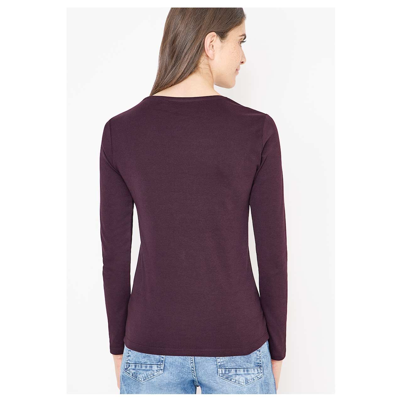 Damen Langarm Shirt Pia von Cecil in Lila, Rückansicht am Model