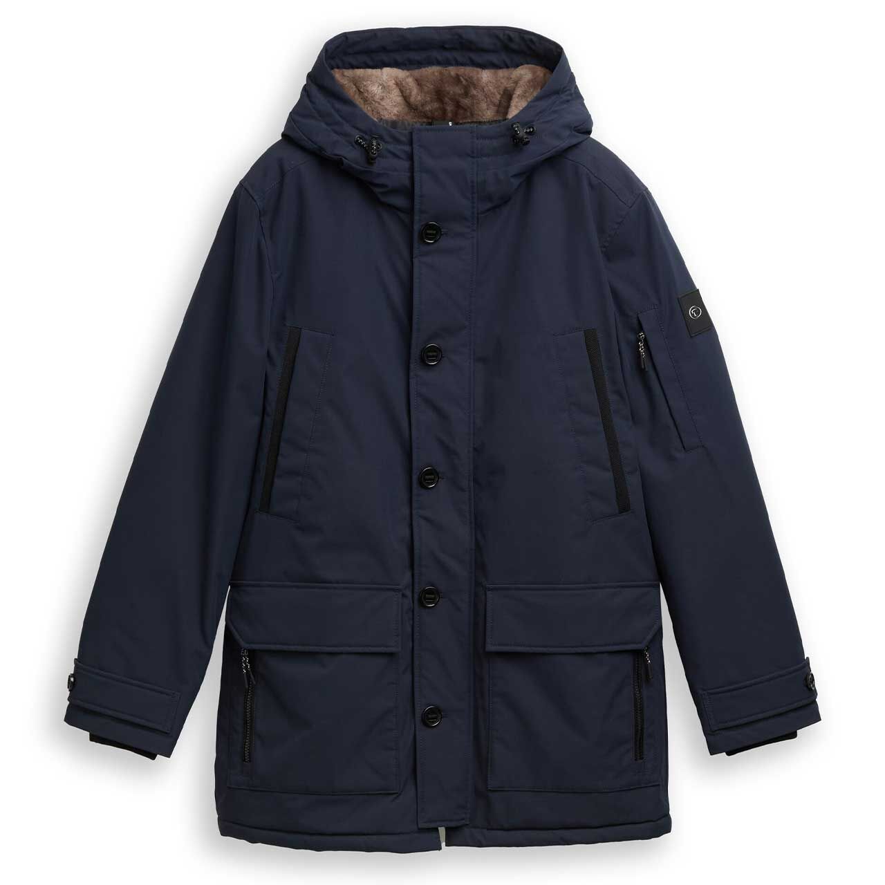 Tom Tailor Herren Jacke Hooded Utility Parka sky captain blue