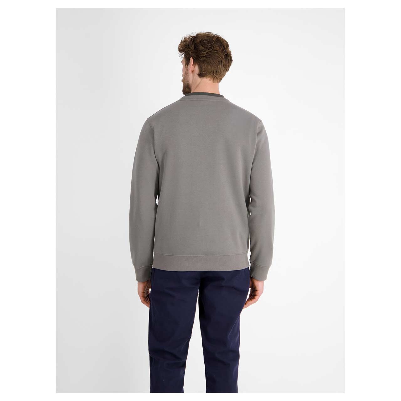 Herren Sweatshirt von Lerros in Grau, Rückansicht am Model