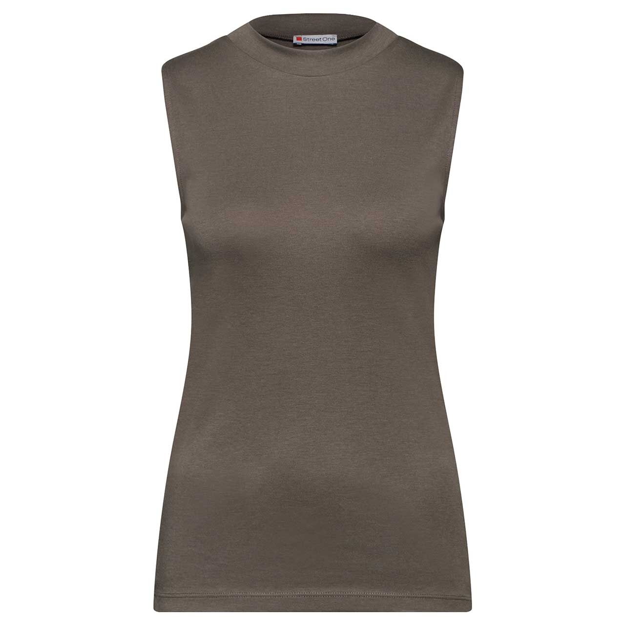 Street One Damen Top Basic Turtle Neck muddy brown