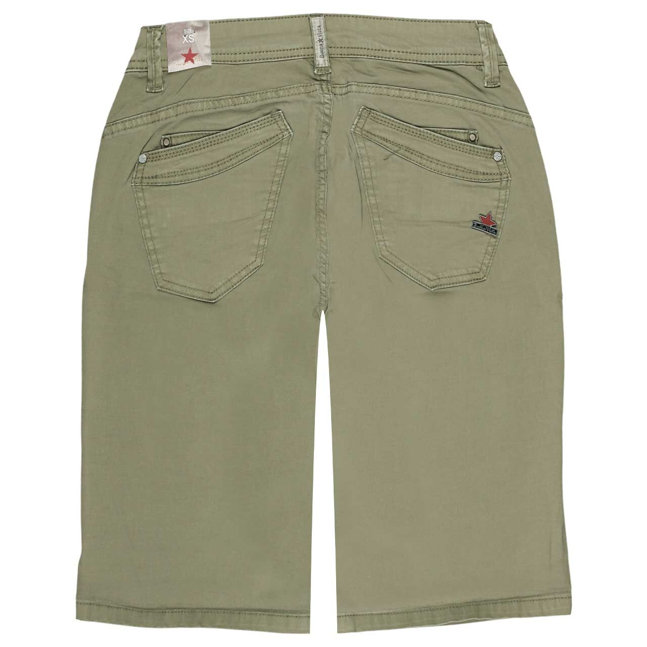 Damen Baumwollhose Malibu-Short Stretch Twill von Buena Vista in Salbeigrün, detaillierte Rückansicht