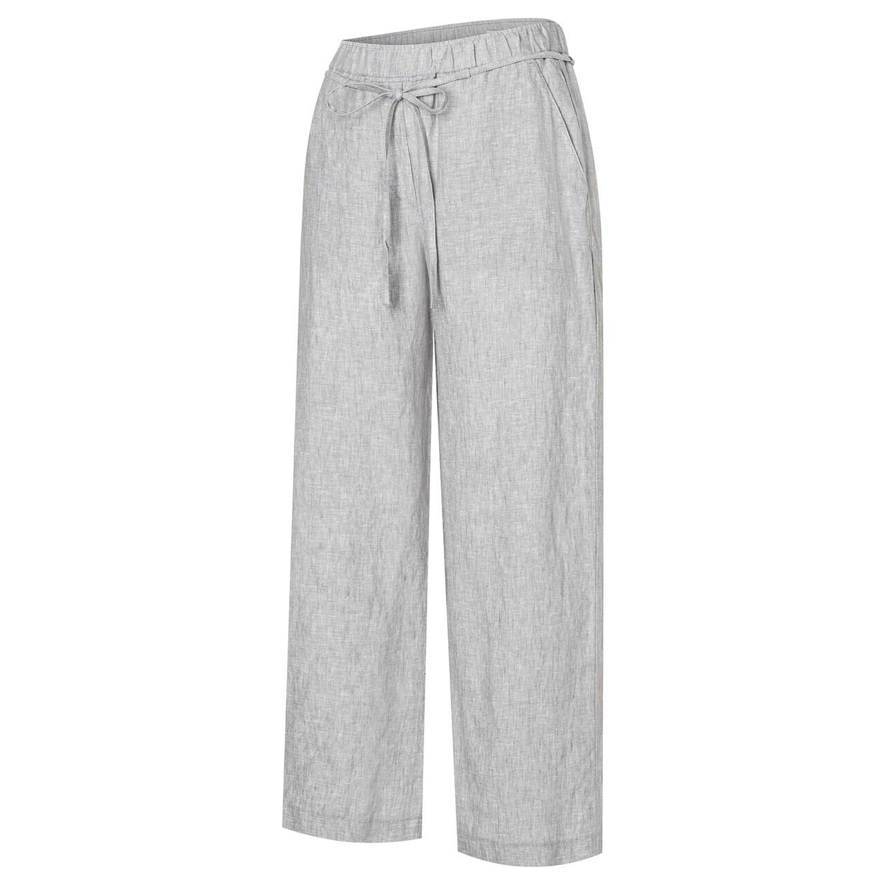 Damen 7/8 Leinenhose Chiara Belt von MAC in Grau meliert, Seitenansicht