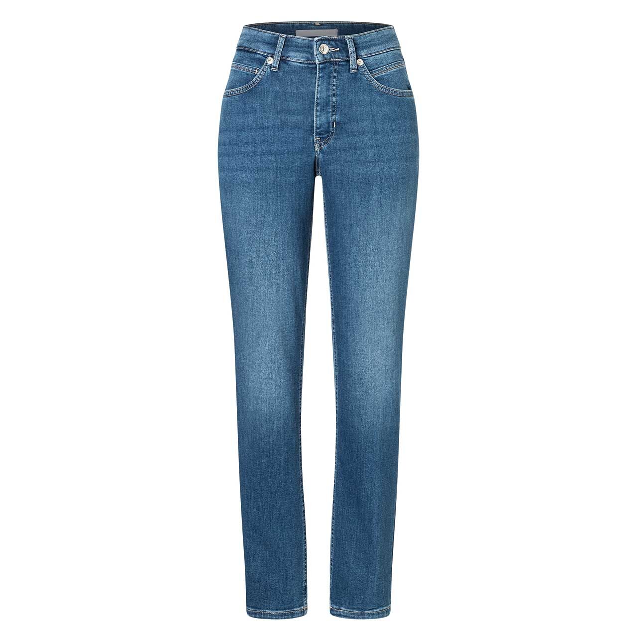 Stretch Damenjeans Melanie von MAC in Blau angewaschen, Vorderansicht
