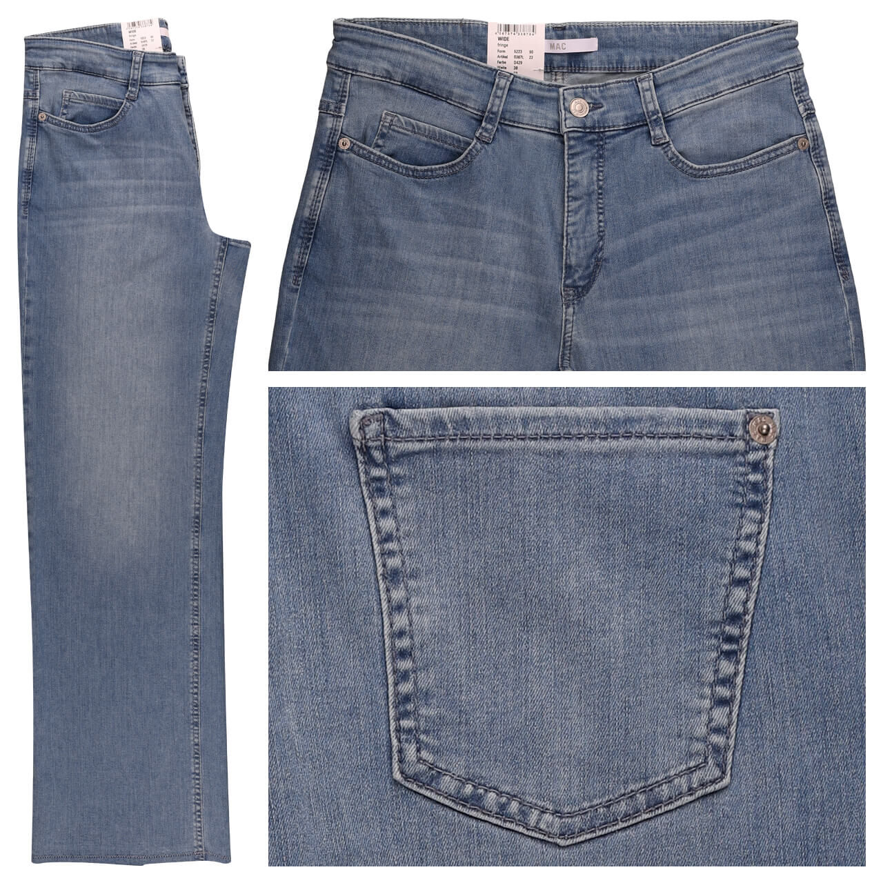 MAC Wide Jeans baby blue fringe MAC Wide Jeans baby blue fringe